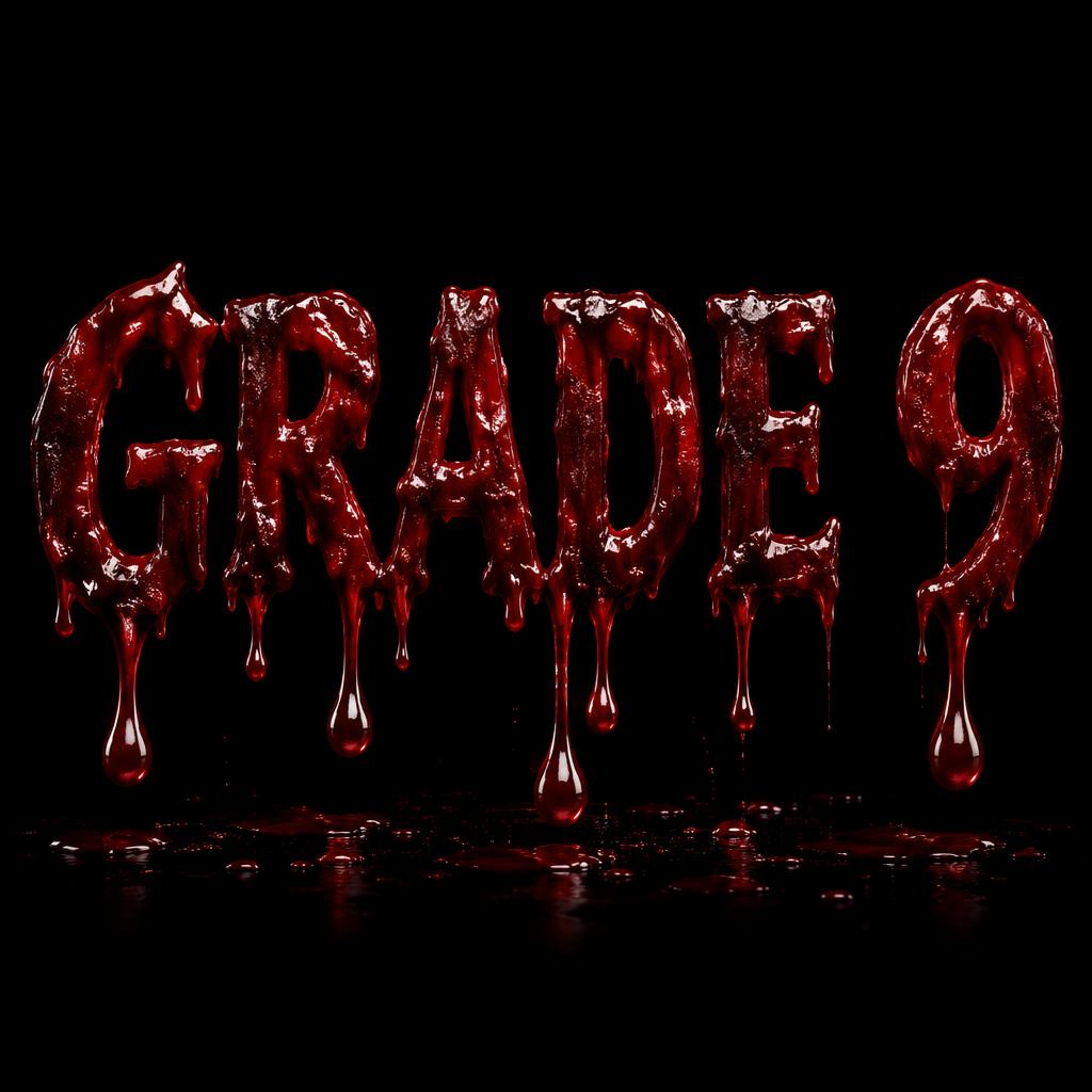 "GRADE 9" — Drip Font Blood | AI Text Effect Generator