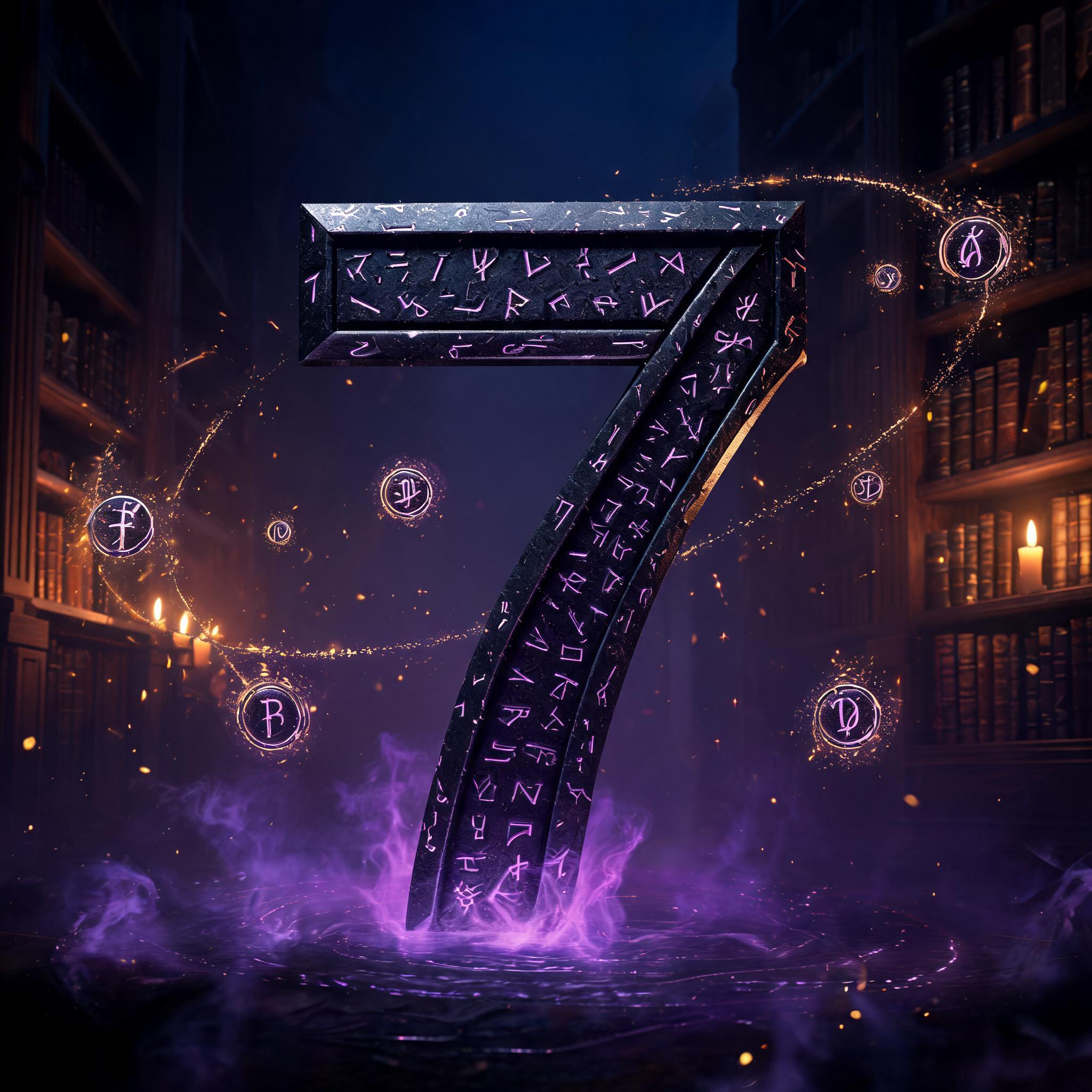 "7" — Magic Fantasy text effect