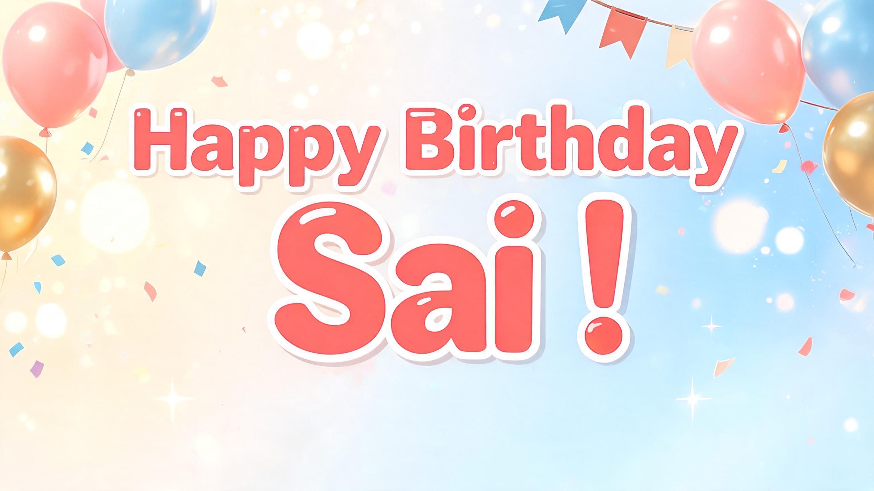 "Happy Birthday Sai !" — Birthday | AI Text Effect Generator