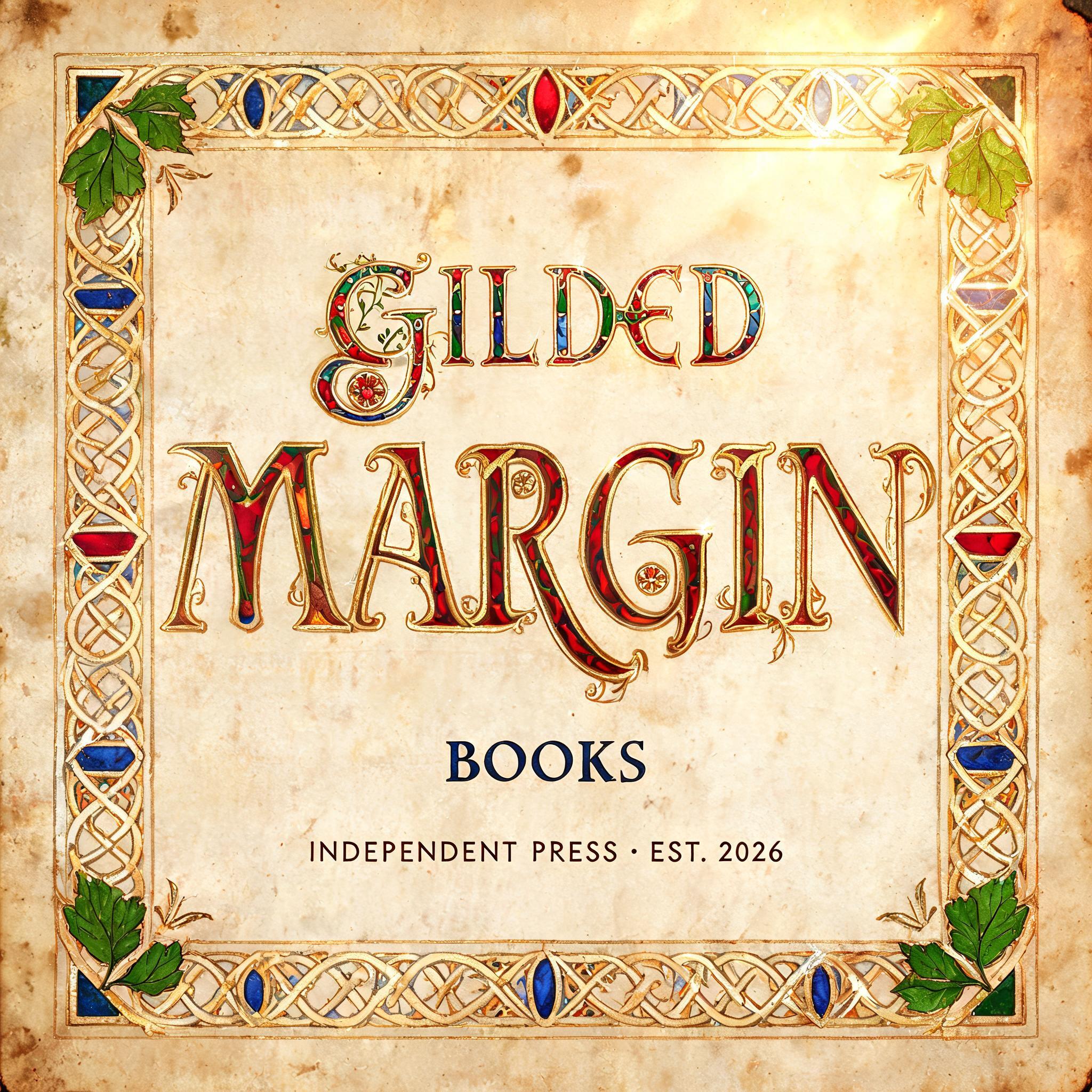 "GILDED
MARGIN
BOOKS
INDEPENDENT PRESS · EST. 2026" — Medieval | AI Text Effect Generator