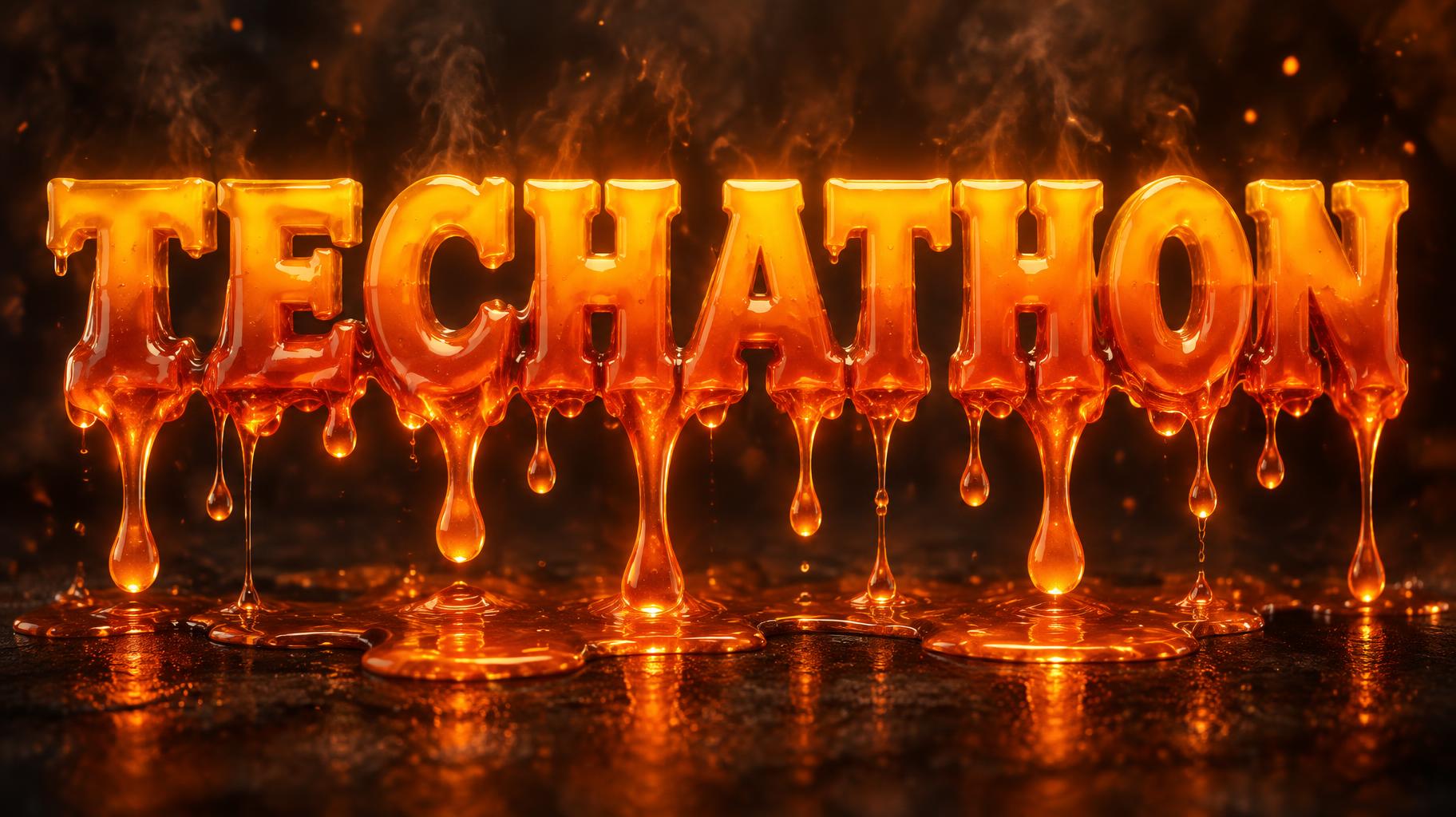 "TECHATHON" — Drip Font Melting | AI Text Effect Generator