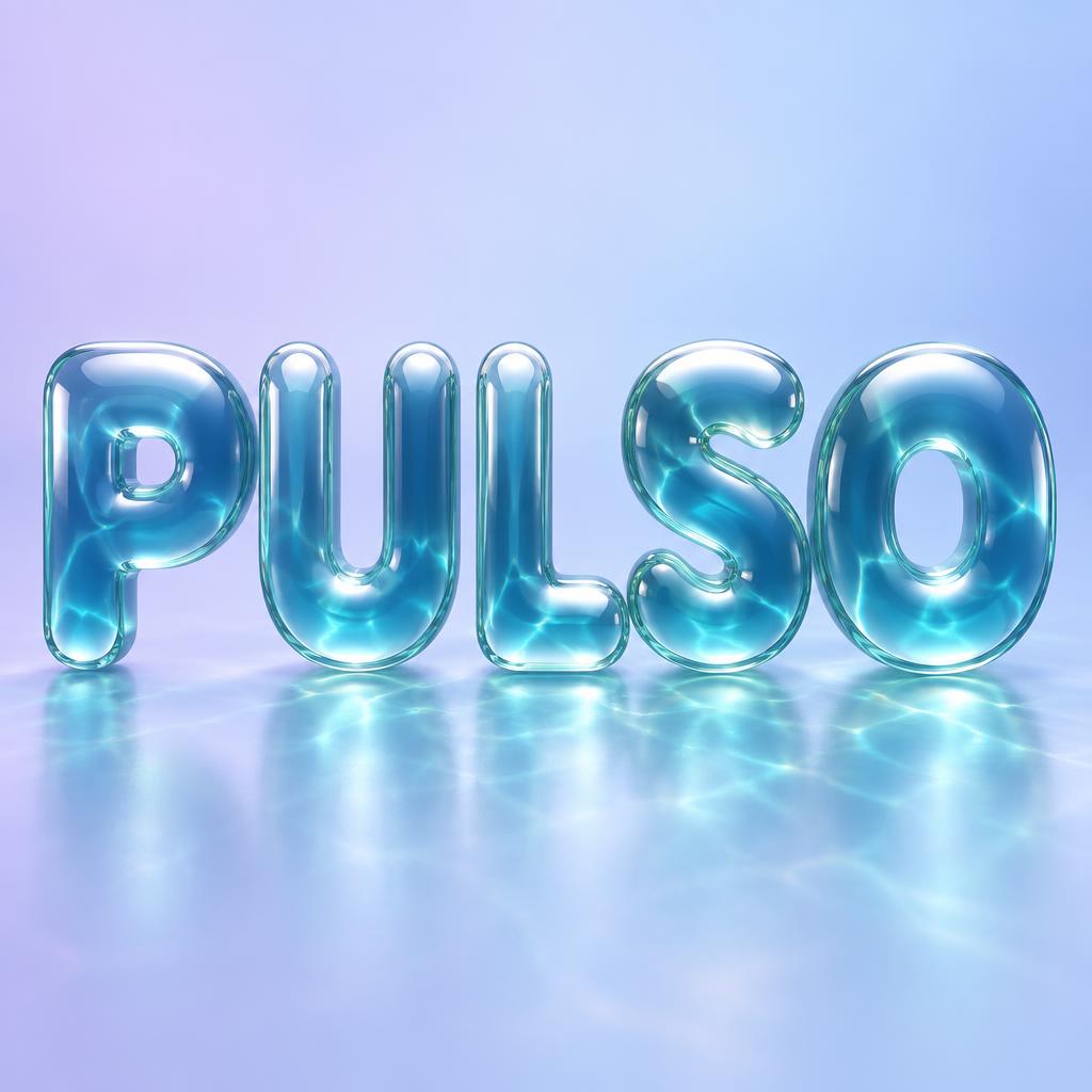 "PULSO" — Glass Liquid | AI Text Effect Generator
