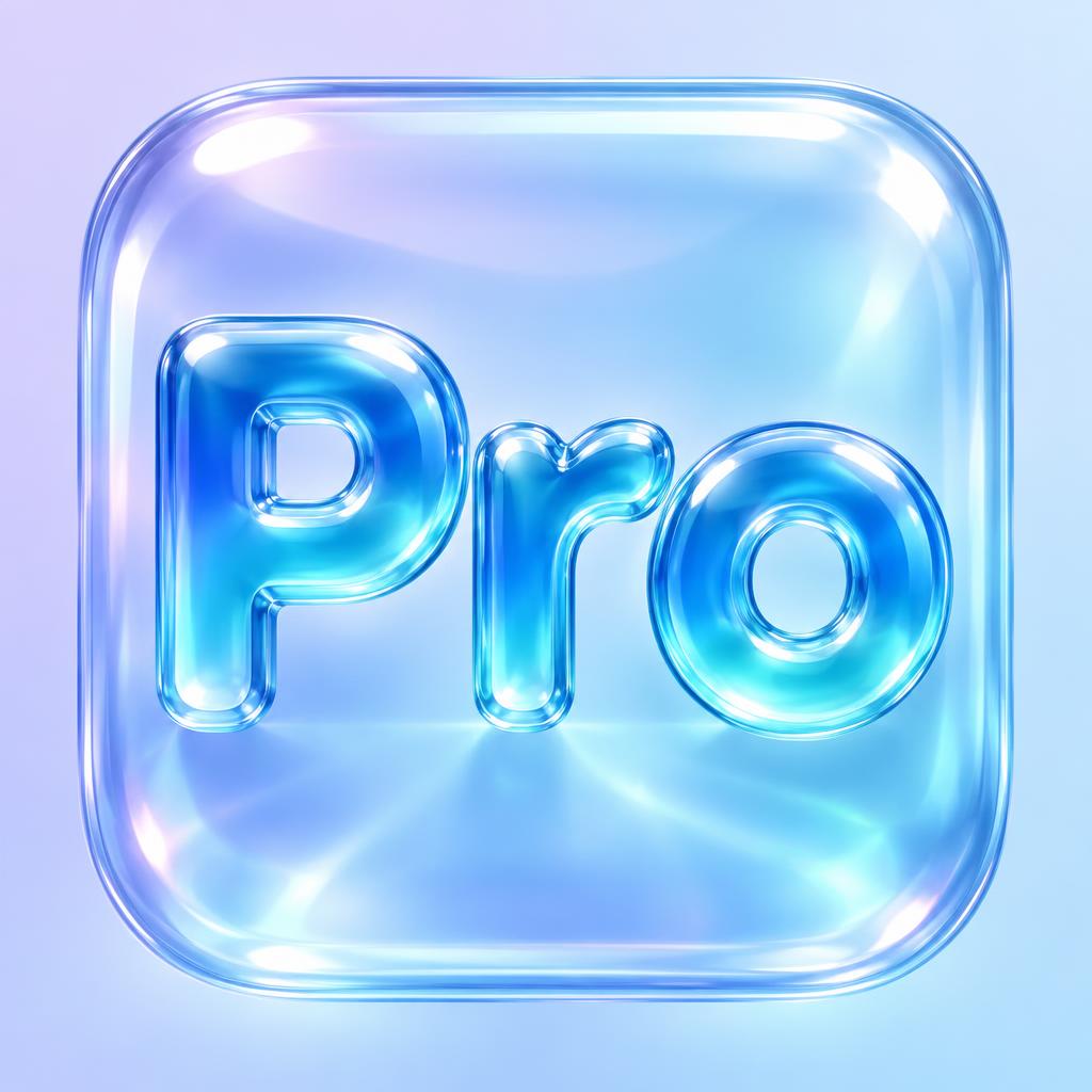 "Pro" — Glass Liquid | AI Text Effect Generator