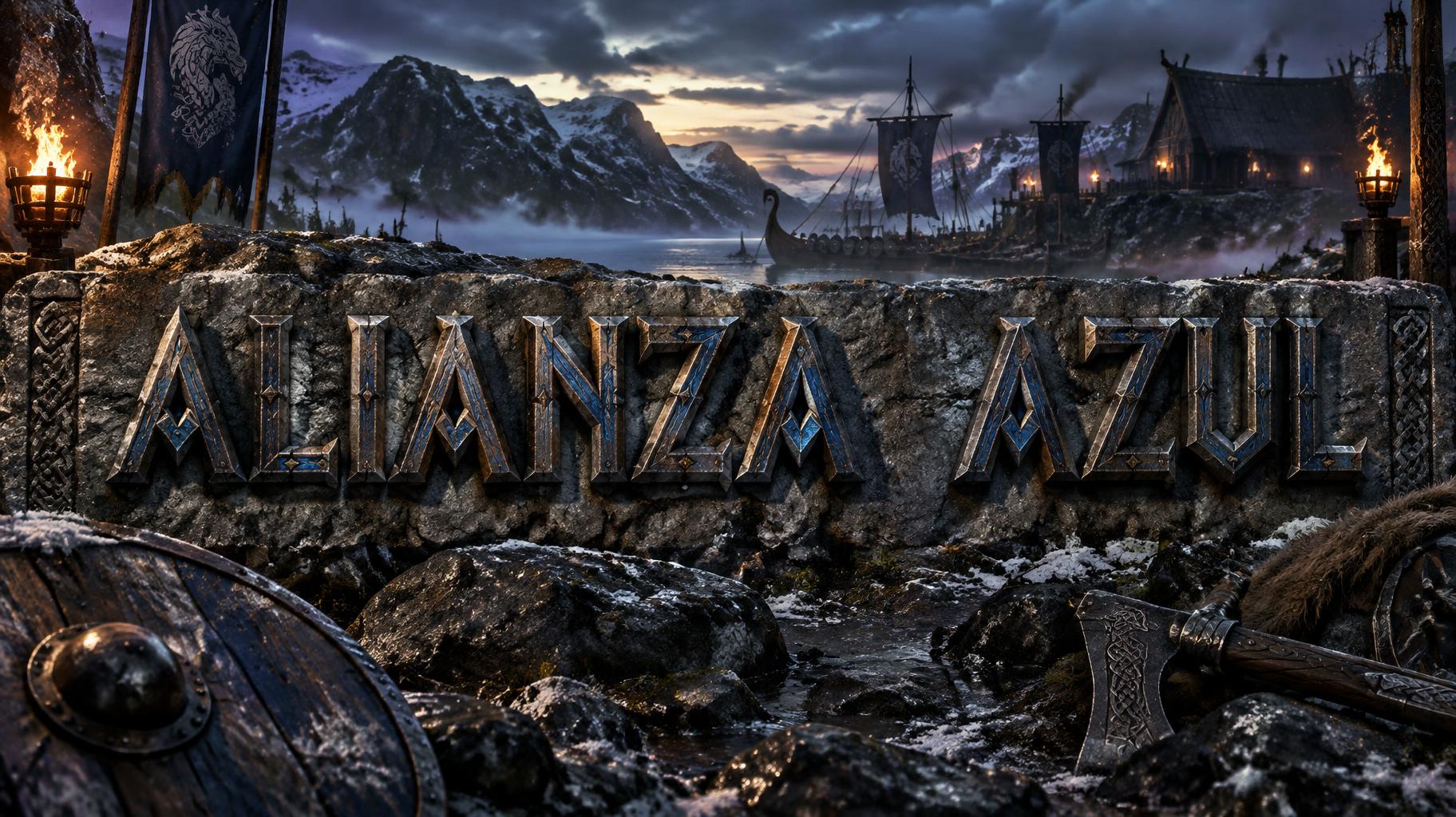 "ALIANZA  AZUL" — Viking | AI Text Effect Generator