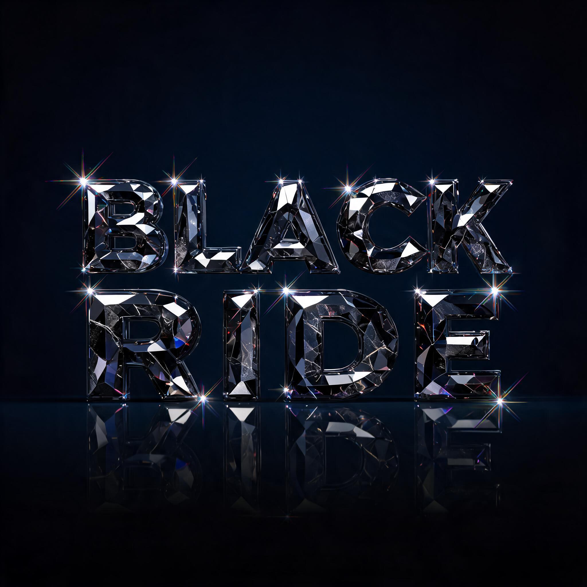 "BLACK RIDE " — Glass Crystal | AI Text Effect Generator