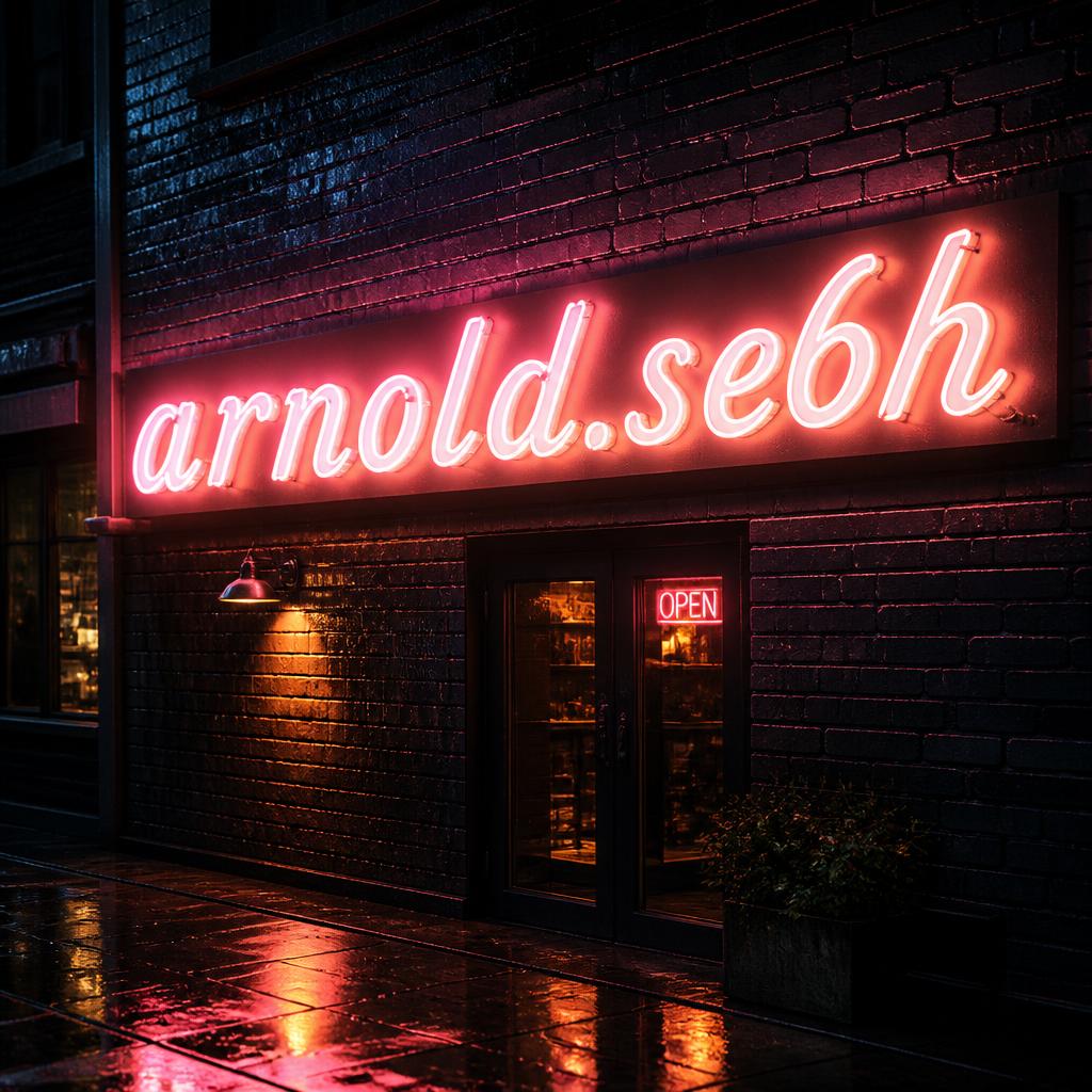 "𝒂𝒓𝒏𝒐𝒍𝒅.𝒔𝒆6𝒉" — Neon Sign | AI Text Effect Generator