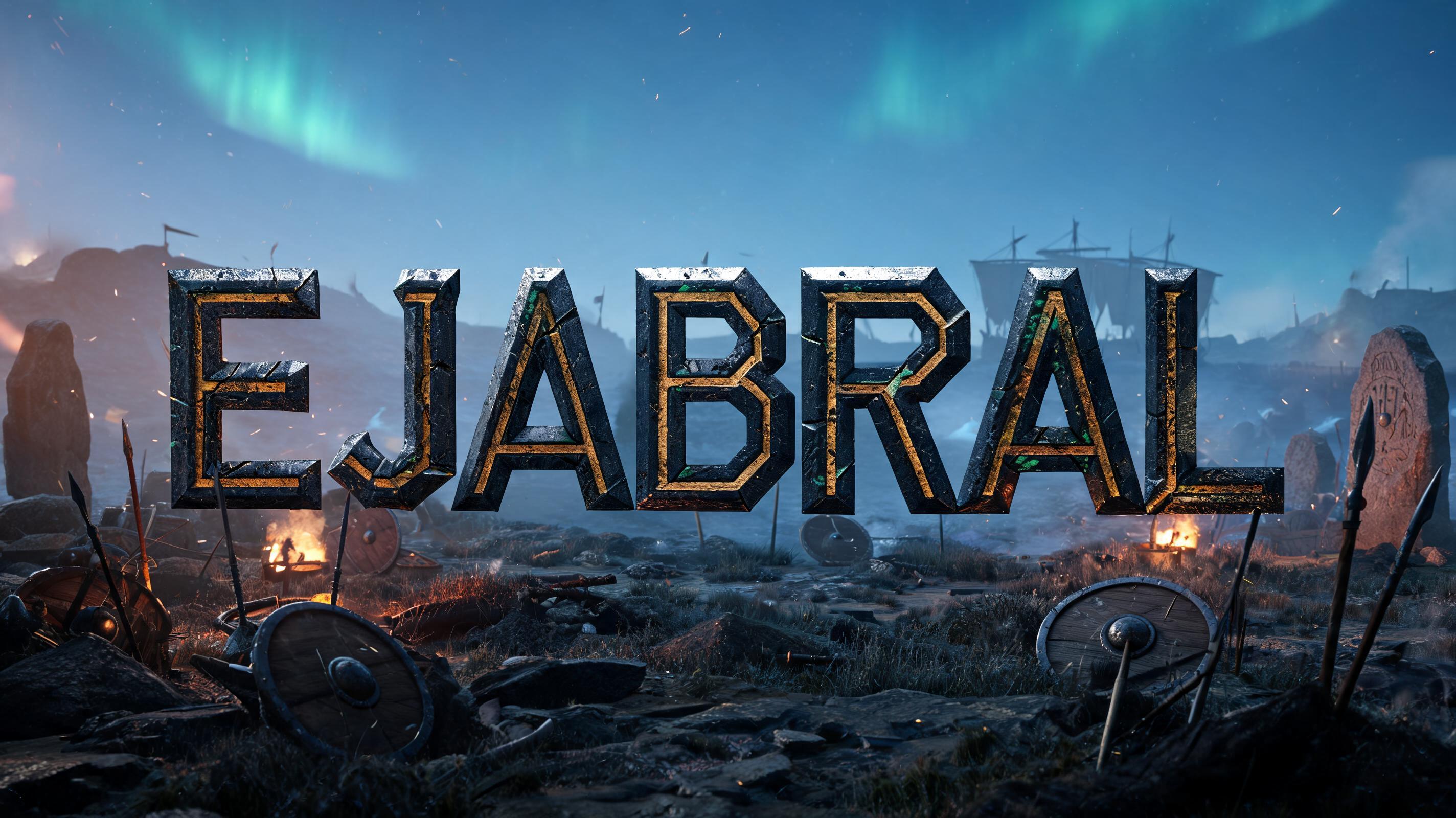 "EJABRAL" — Viking | AI Text Effect Generator