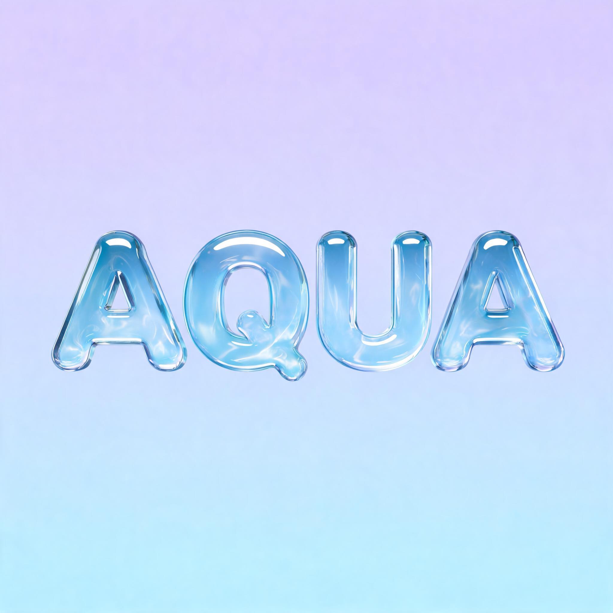 "Aqua" — Glass Liquid | AI Text Effect Generator