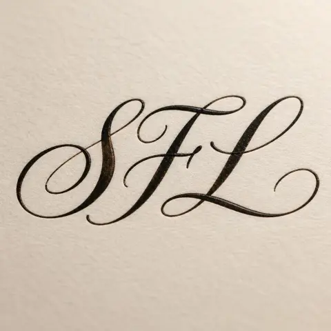 "SFL" — Cursive text effect