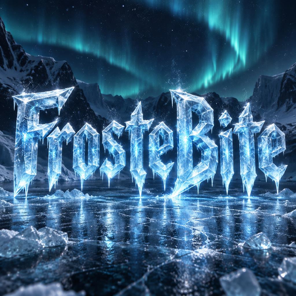 "FrosteBite" — Glass Frozen | AI Text Effect Generator