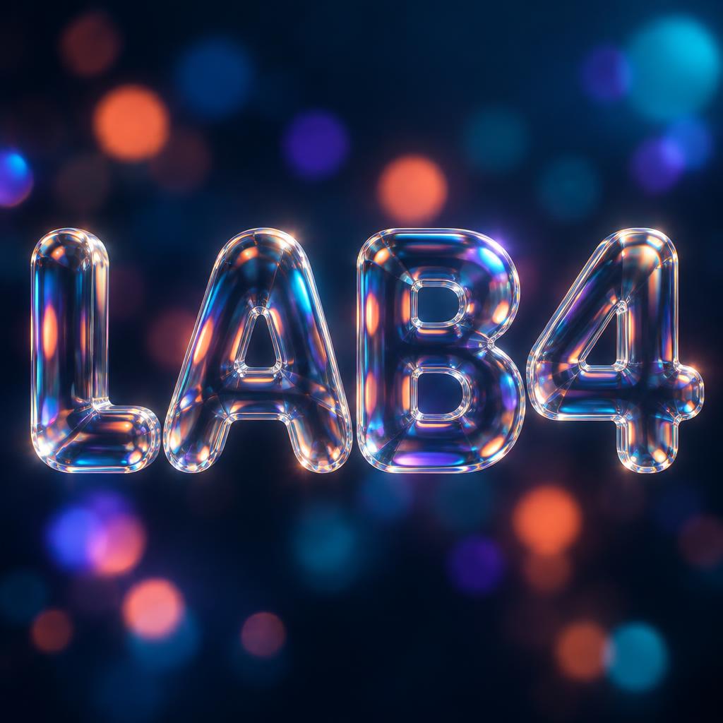 "LAB4" — Glass Morphism | AI Text Effect Generator