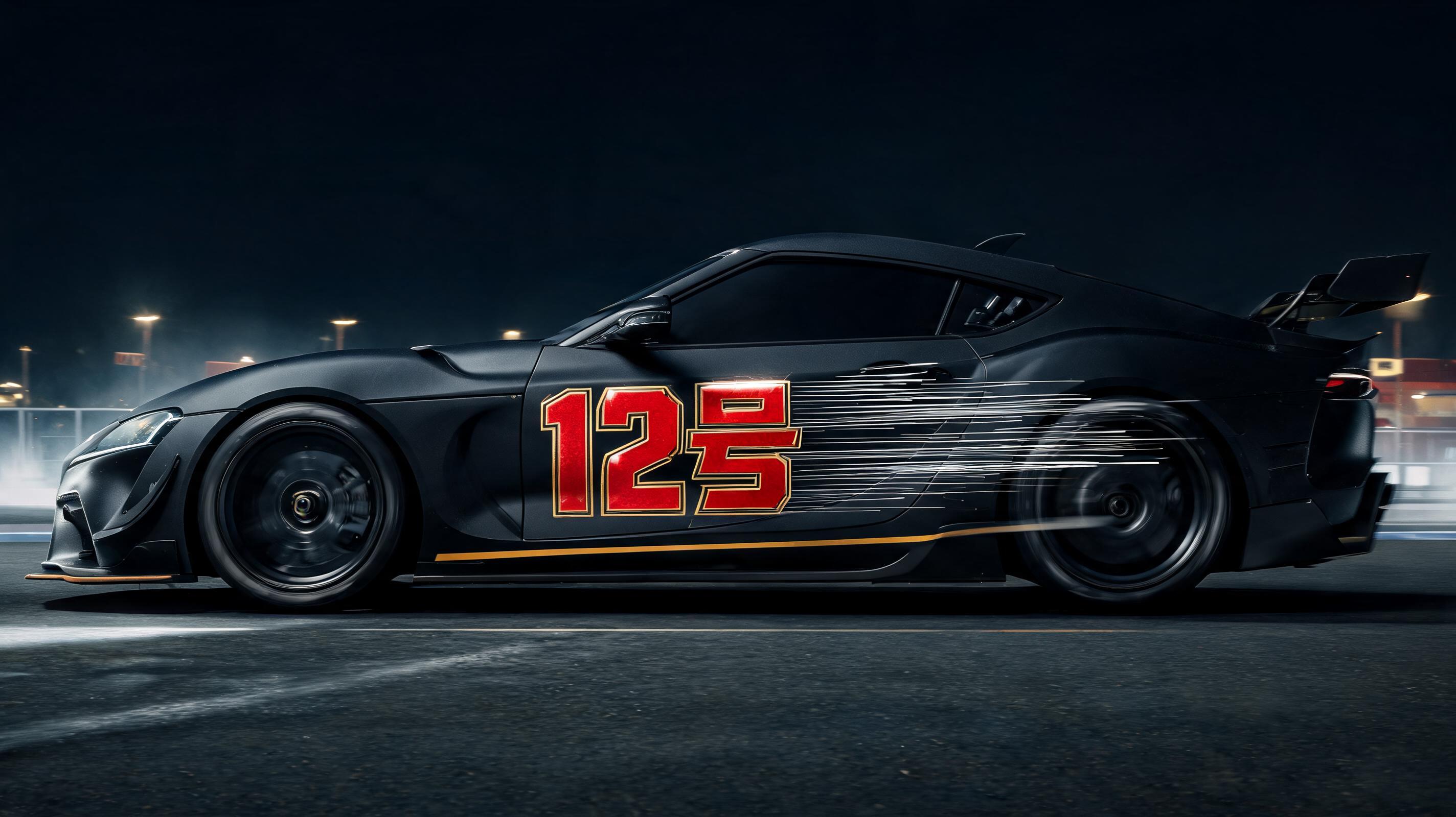 "12号" — Racing | AI Text Effect Generator