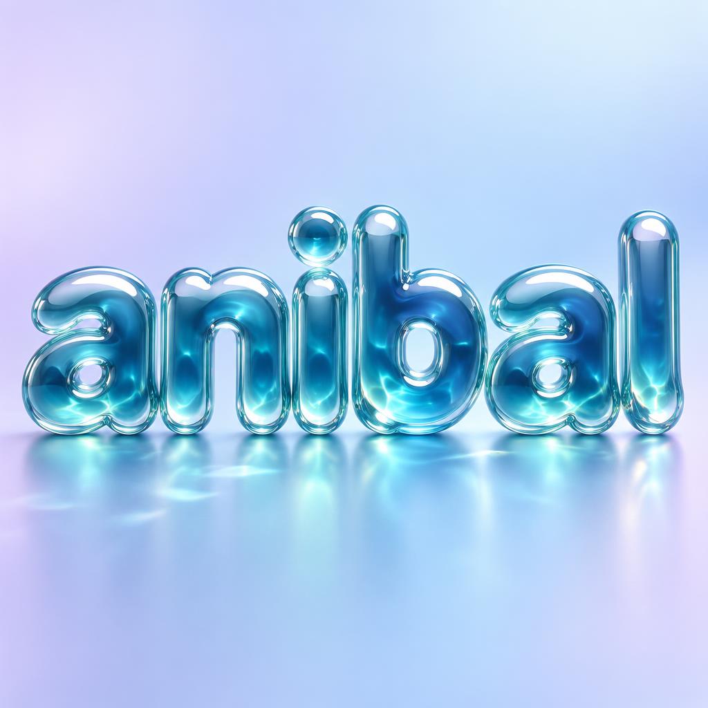 "anibal" — Glass Liquid | AI Text Effect Generator