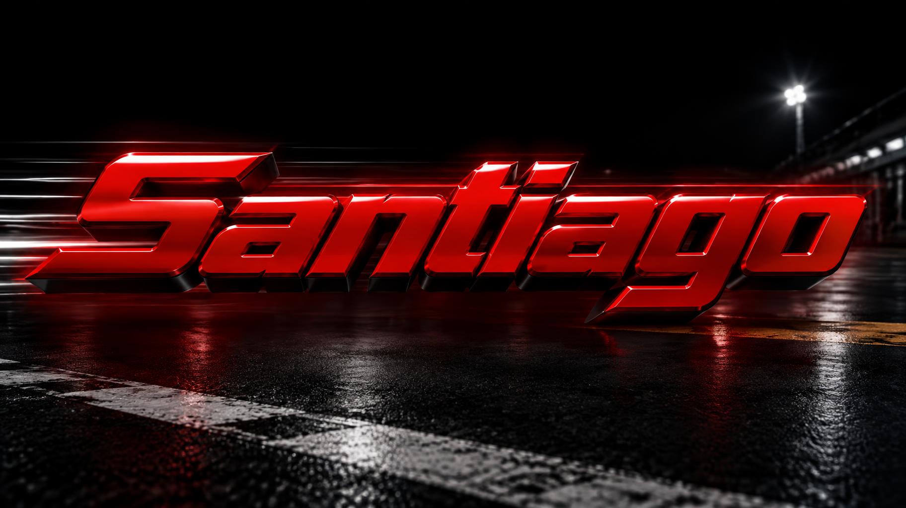 "Santiago" — Racing | AI Text Effect Generator
