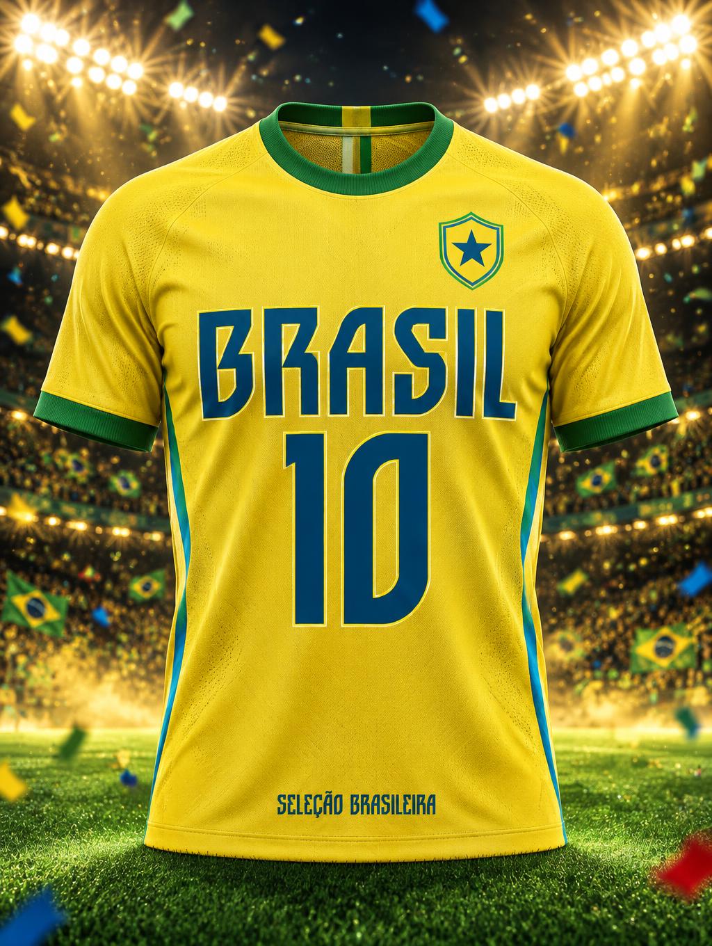 "BRASIL
10
SELEÇÃO BRASILEIRA" — Sports Football | AI Text Effect Generator