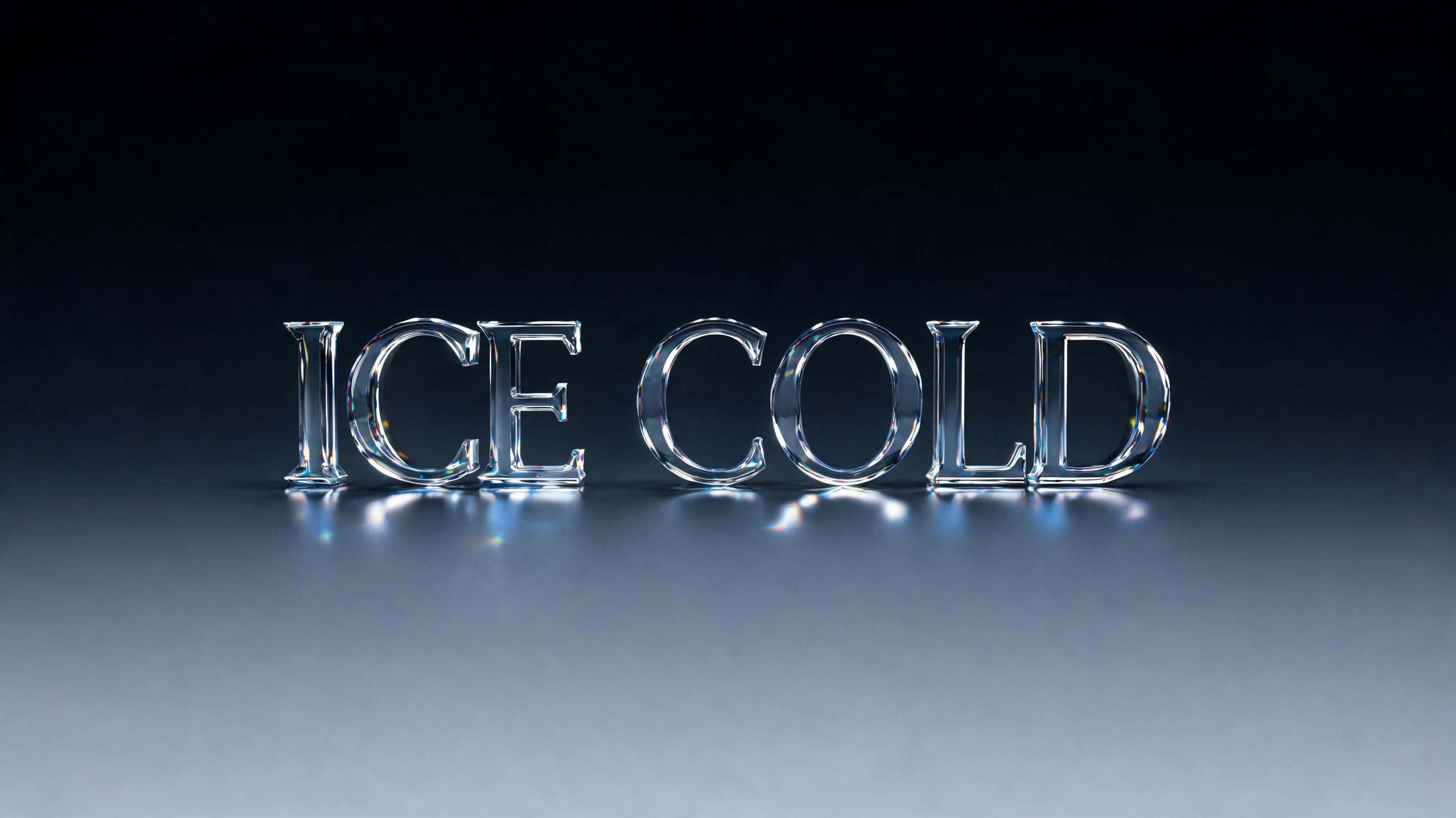 "ICE COLD" — Glass | AI Text Effect Generator