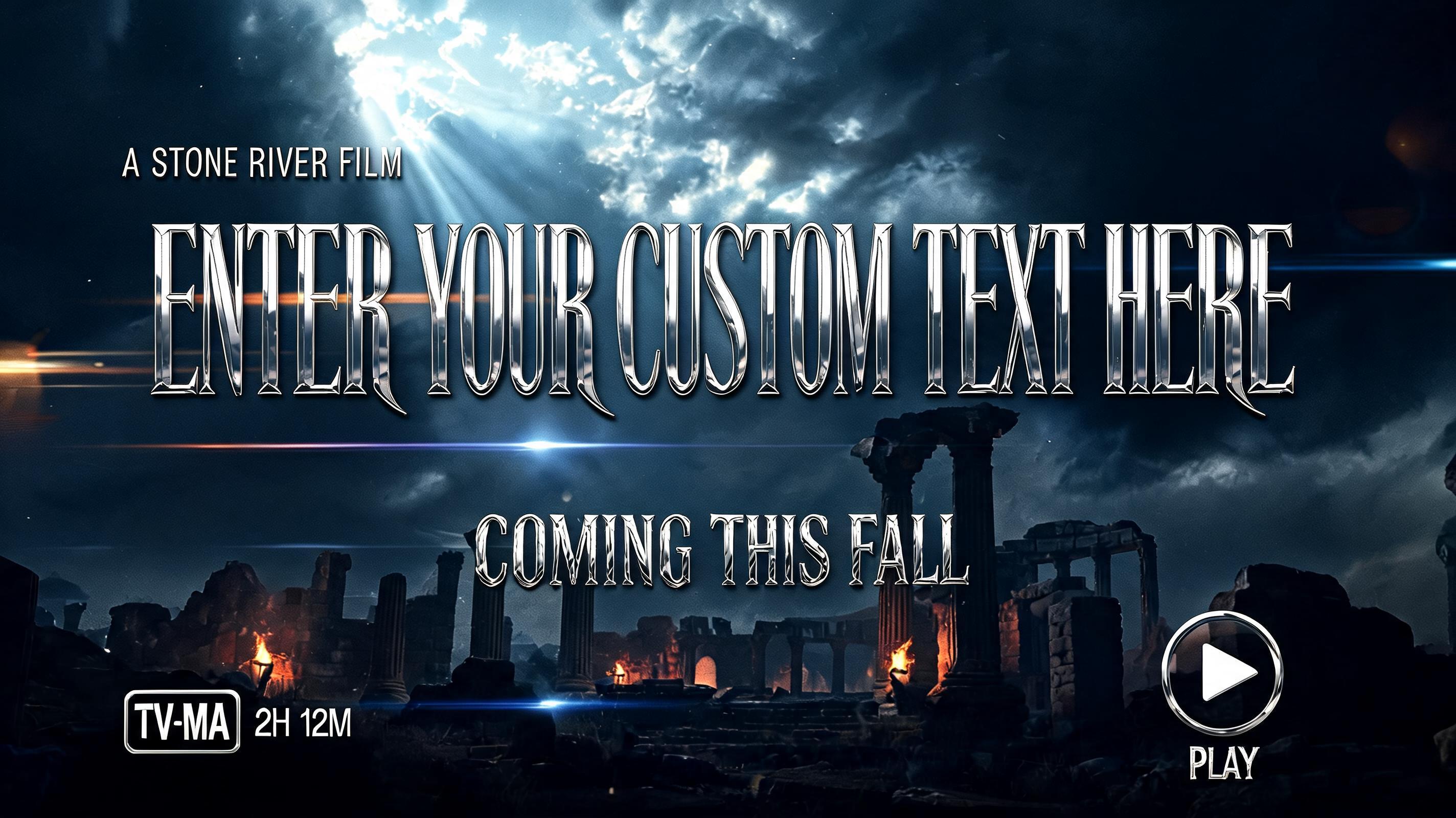 "ENTER YOUR CUSTOM TEXT HERE" — Cinematic Blockbuster | AI Text Effect Generator