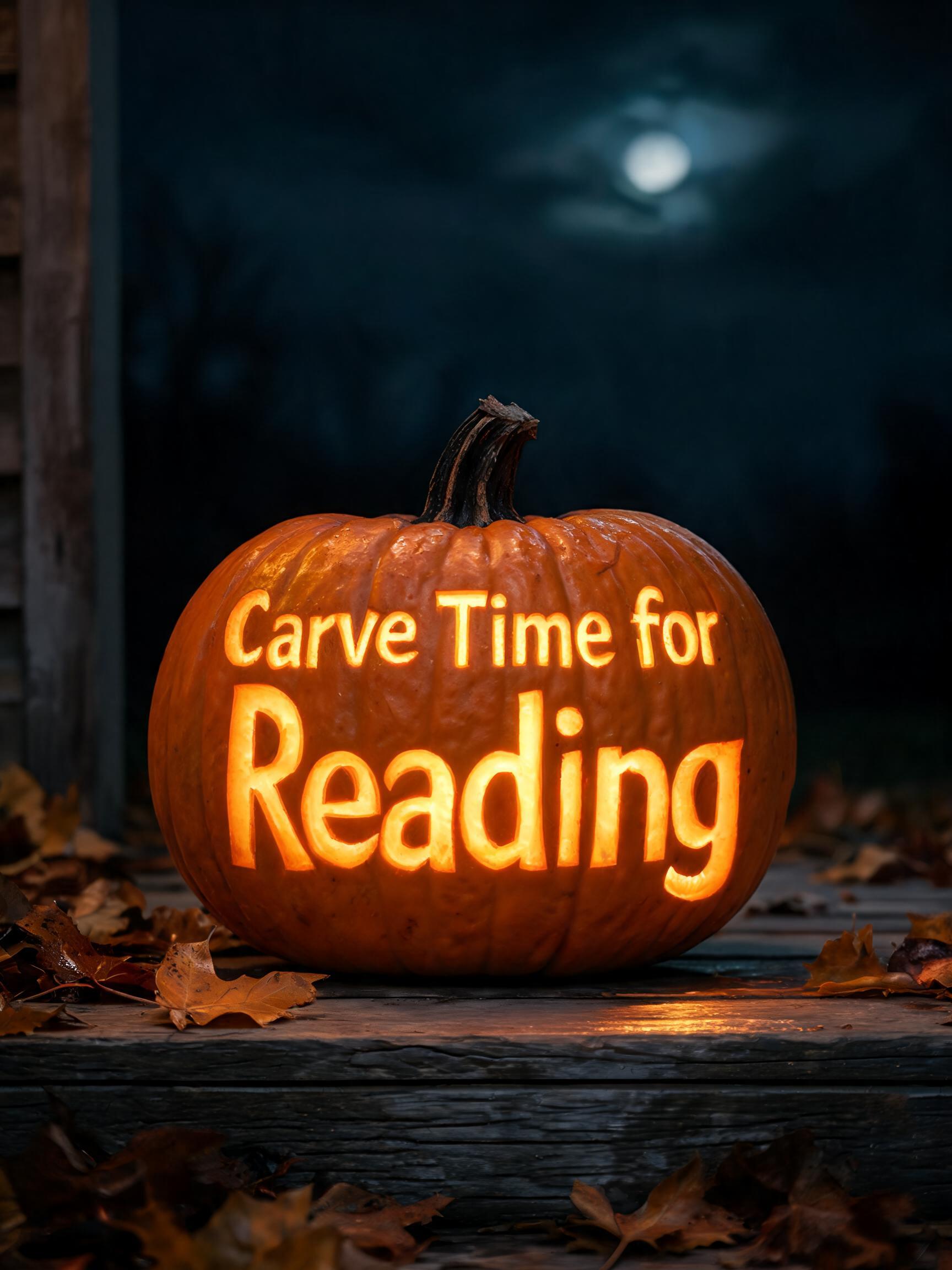 "Carve Time for Reading" —  | AI Text Effect Generator