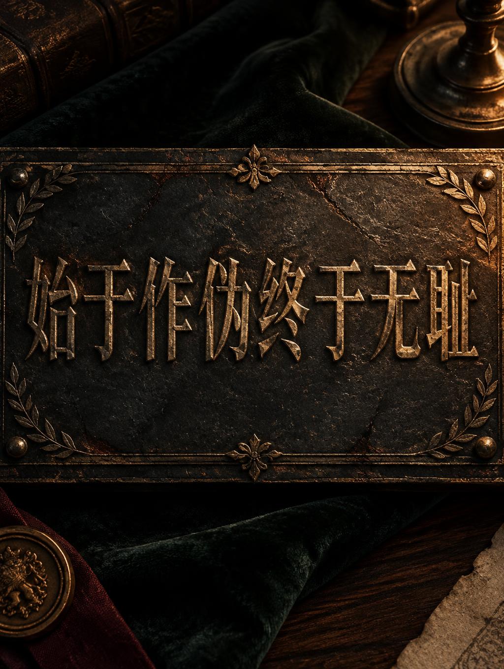 "始于作伪终于无耻" — Romantic Him text effect