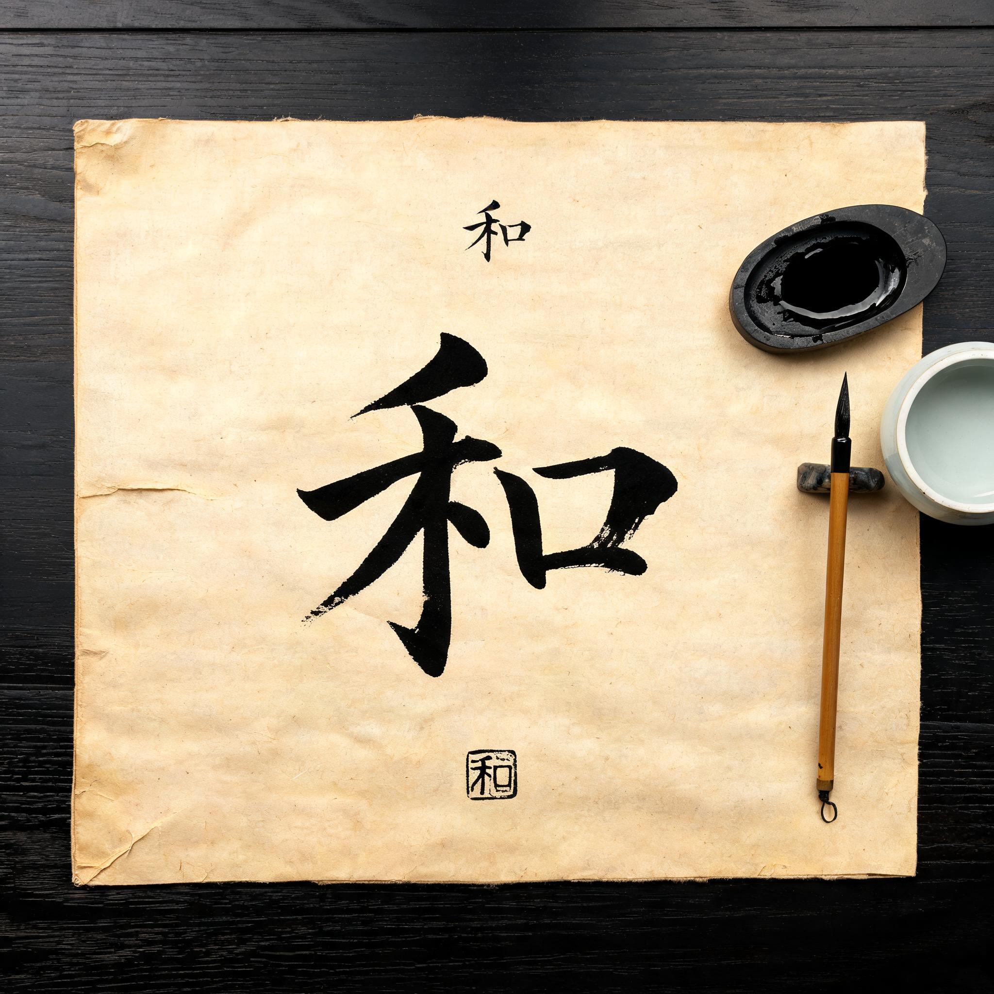 "和" — Brush Japanese Ink | AI Text Effect Generator
