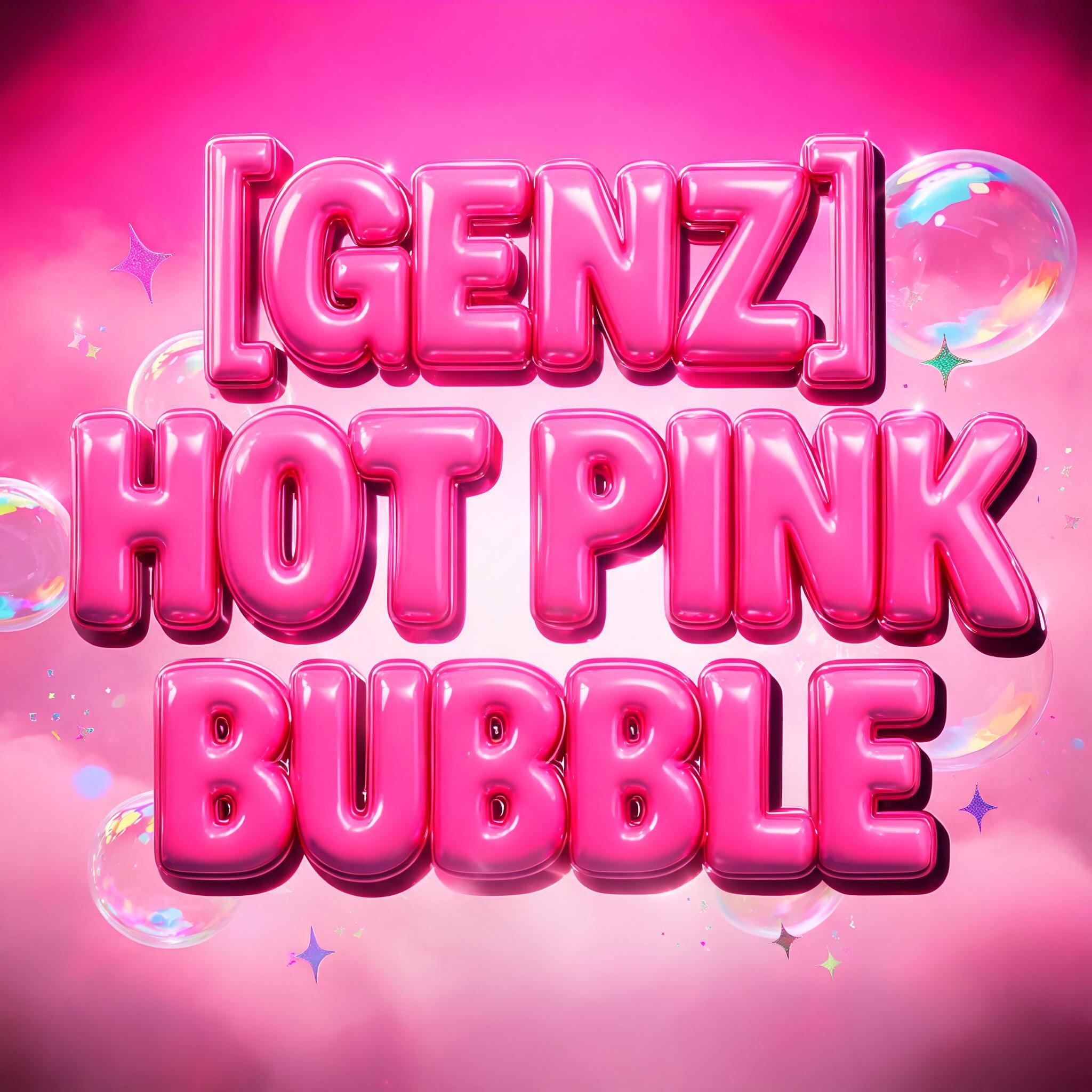"genz hot pink bubble" — Cinematic | AI Text Effect Generator