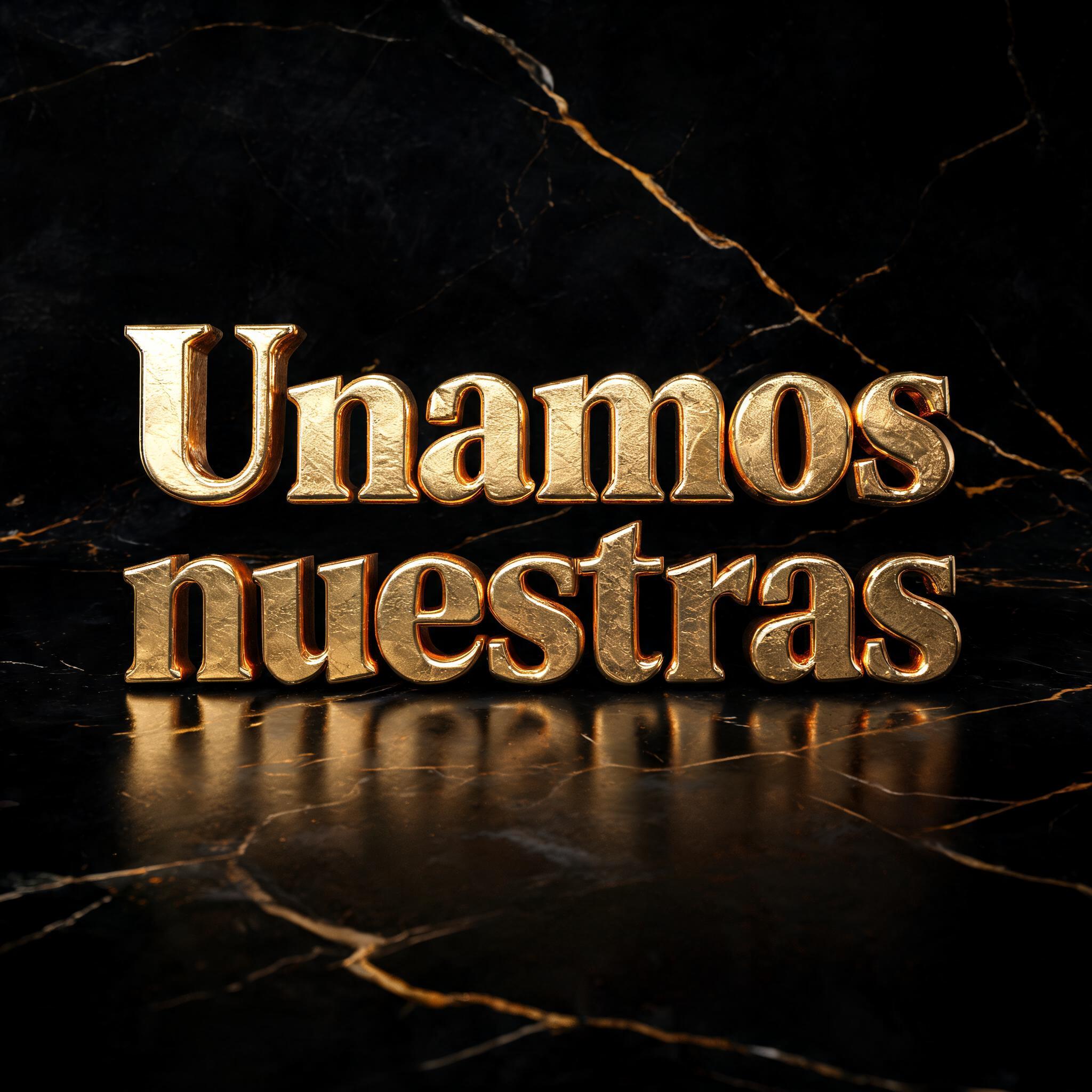 "Unamos nuestras" — Luxury Gold | AI Text Effect Generator