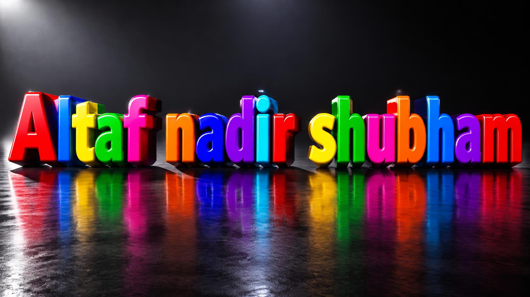 "Altaf nadir shubham" — 3d Bold | AI Text Effect Generator