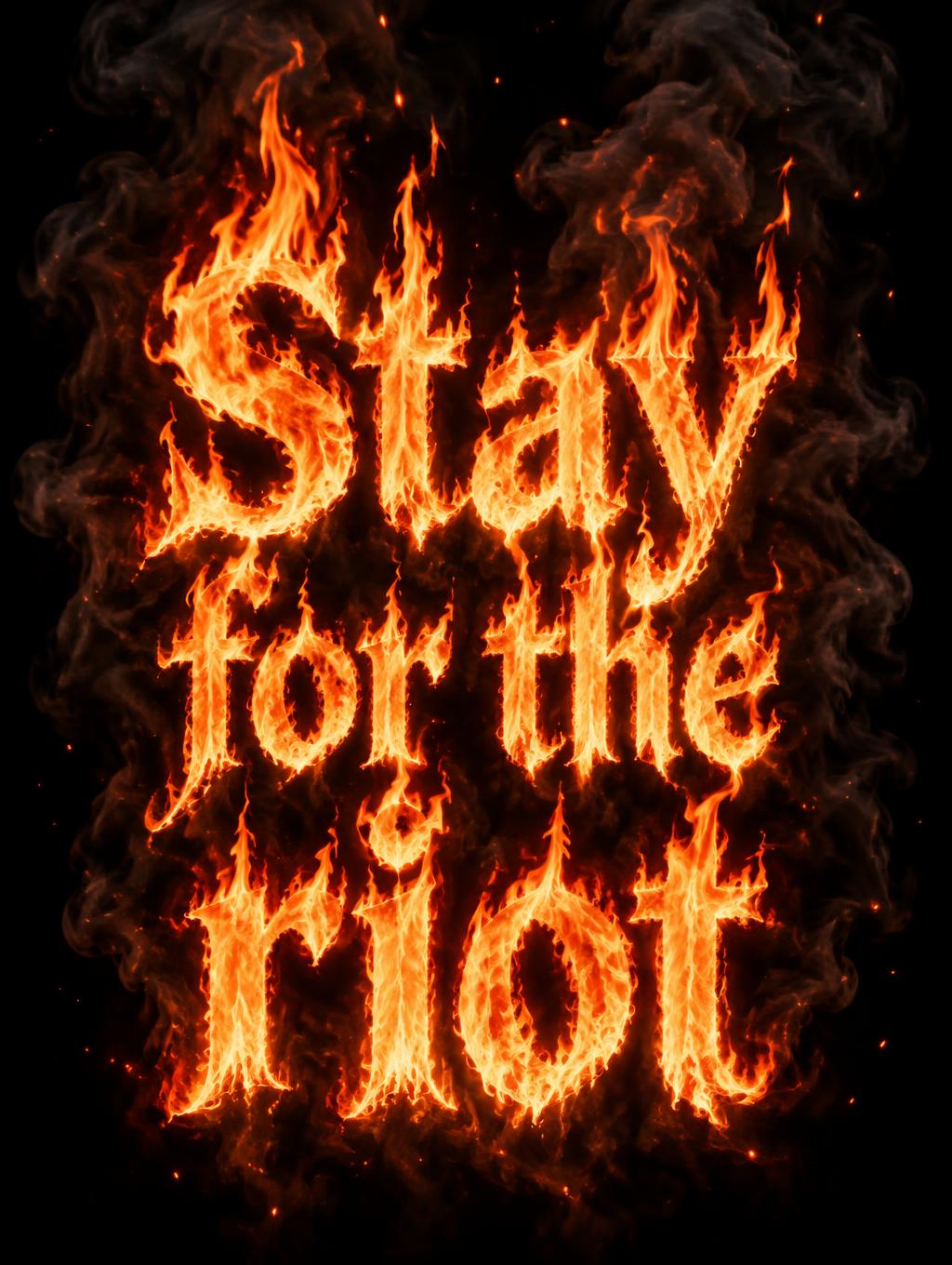 "Stay for the riot" — Fire Smoke | AI Text Effect Generator