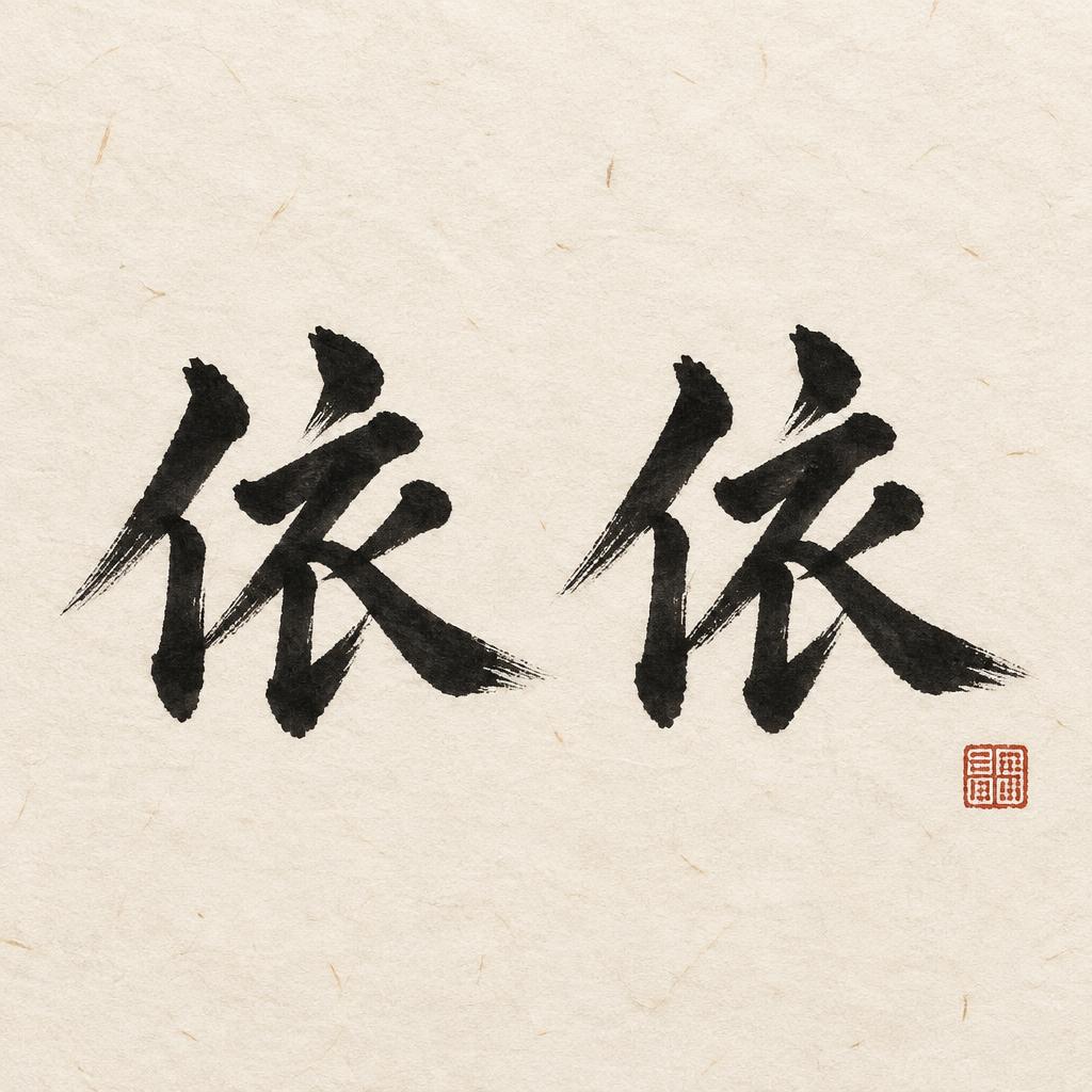 "依依" — Brush Japanese Ink | AI Text Effect Generator