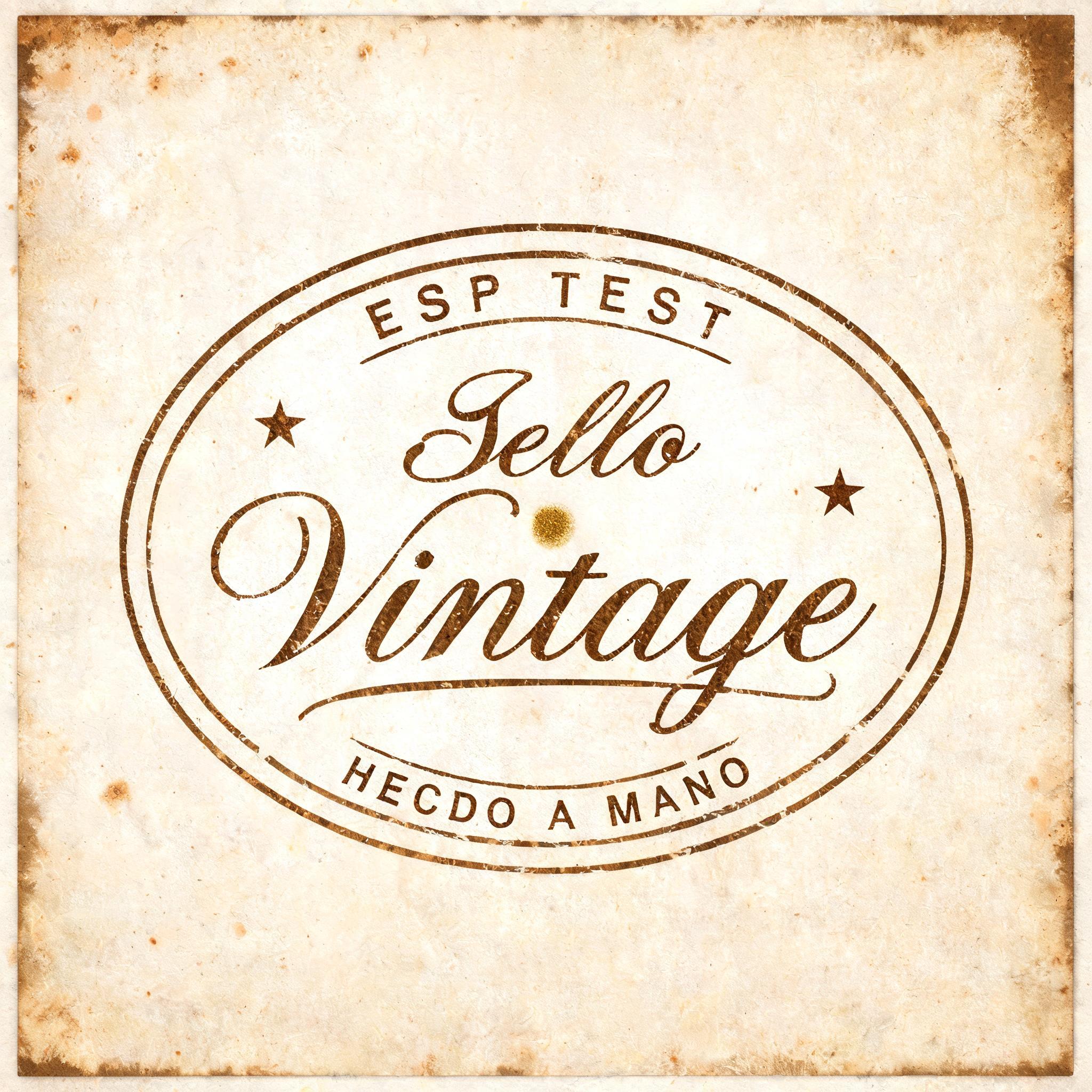 "Sello
Vintage
ESP TEST
HECHO A MANO" — Vintage | AI Text Effect Generator