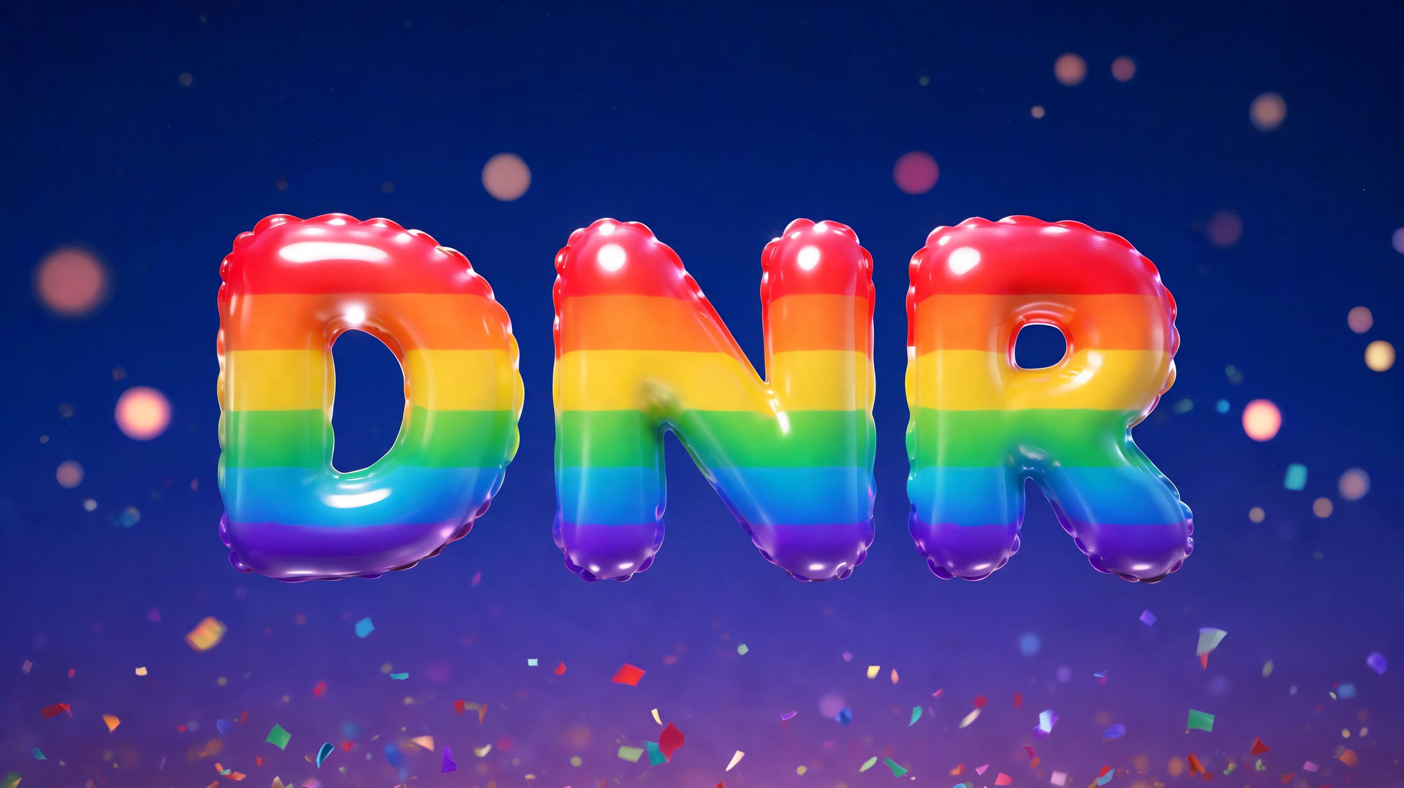 "DNR" — Rainbow | AI Text Effect Generator