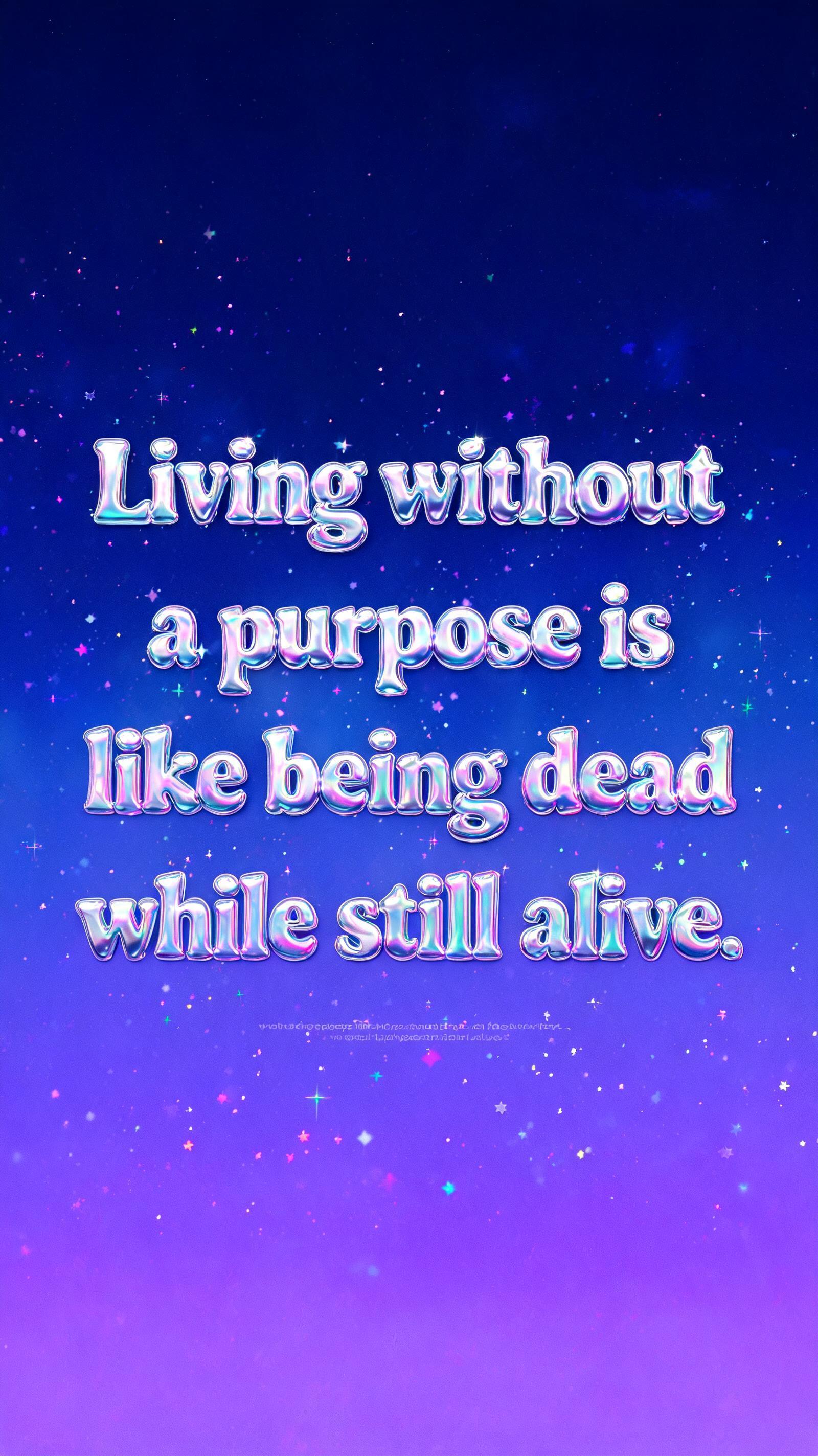 "Living without a purpose is like being dead while still alive." — Y2k | AI Text Effect Generator