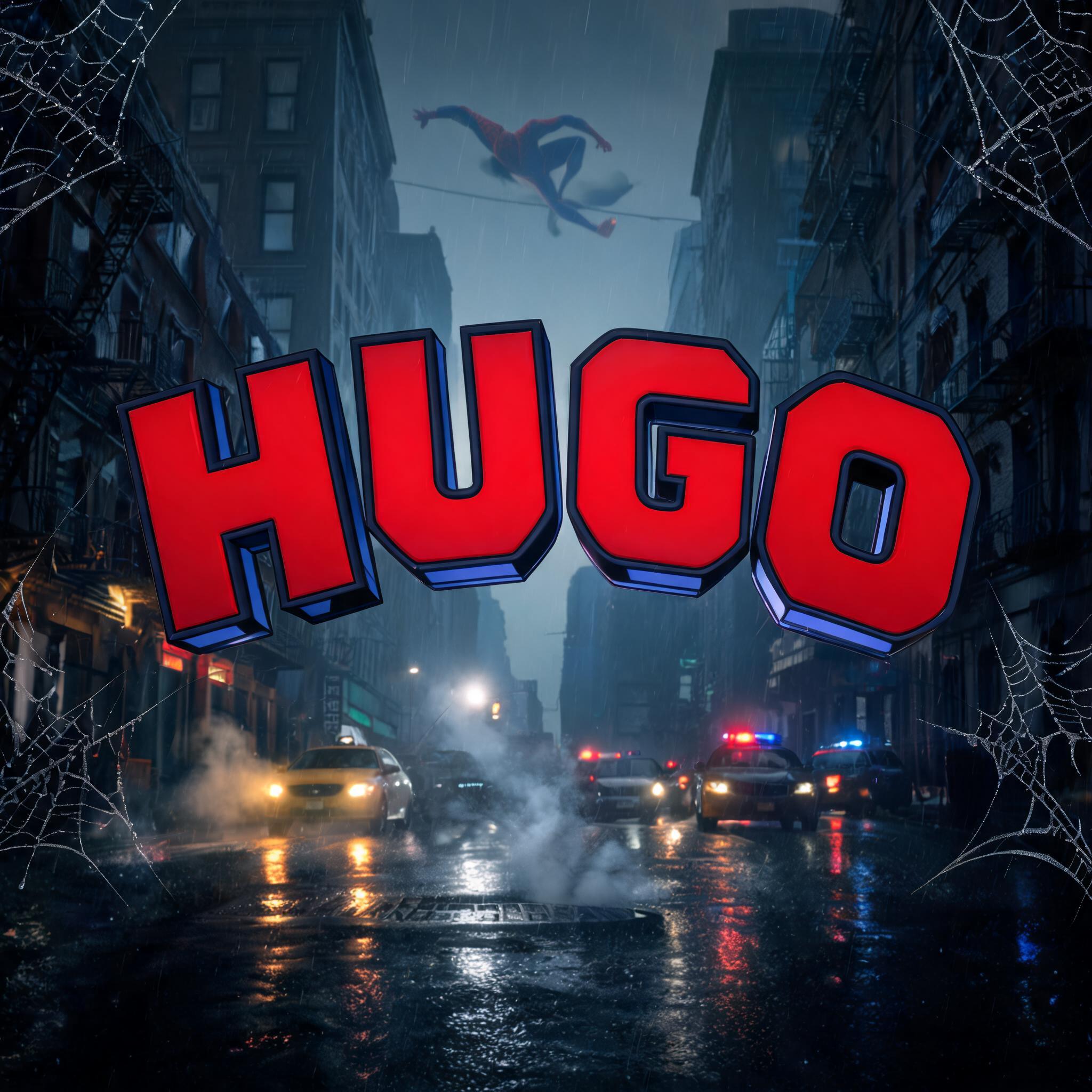 "Hugo" — Spider Hero | AI Text Effect Generator