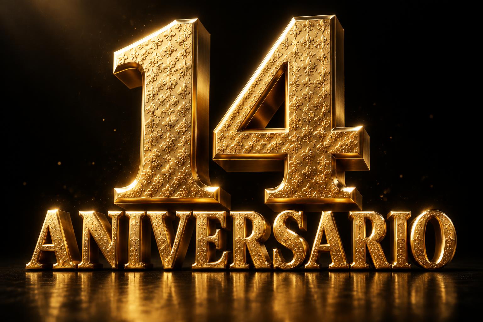 "14 ANIVERSARIO" — 3d Bold Gold | AI Text Effect Generator