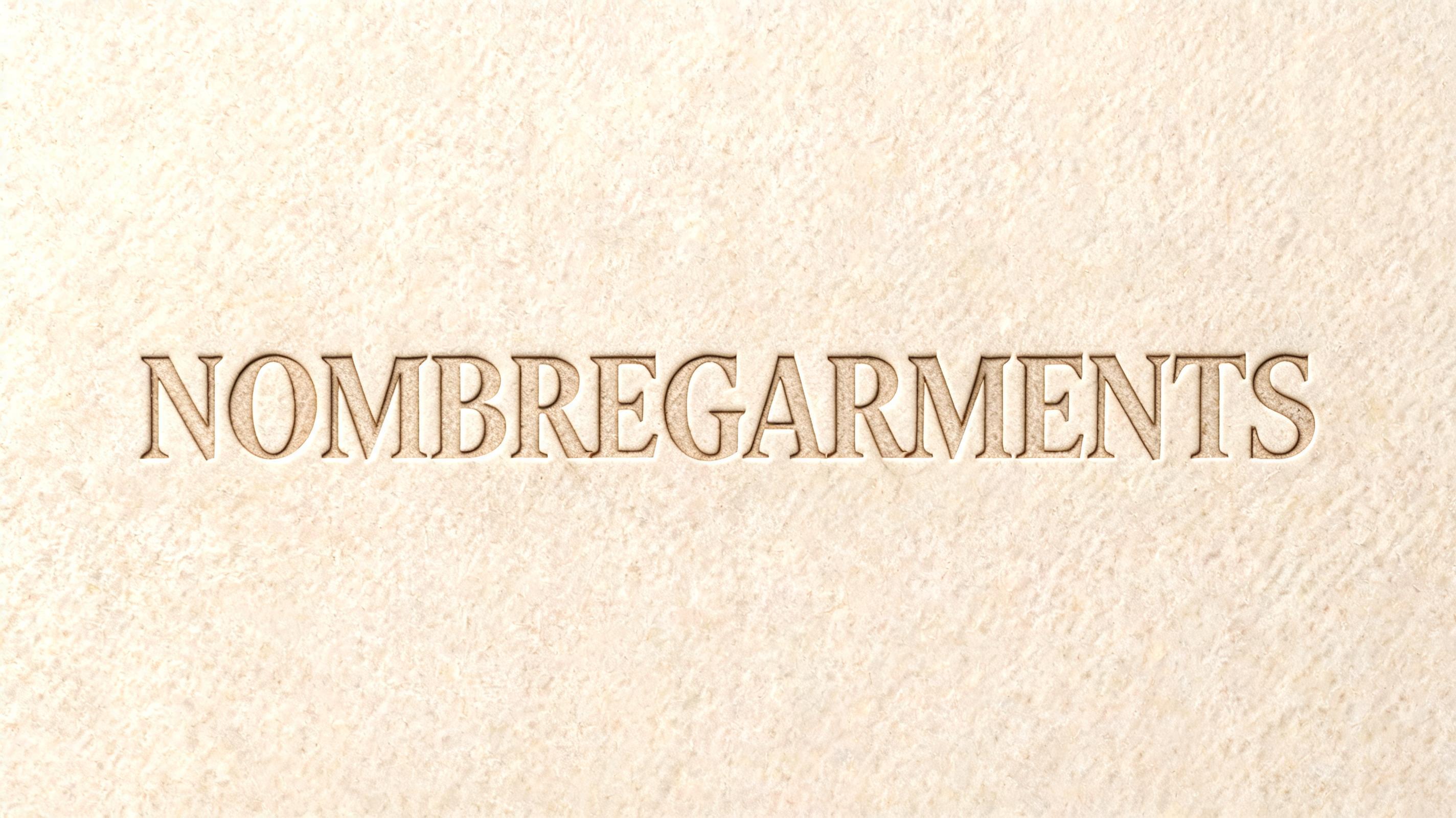 "NOMBREGARMENTS" — Emboss | AI Text Effect Generator