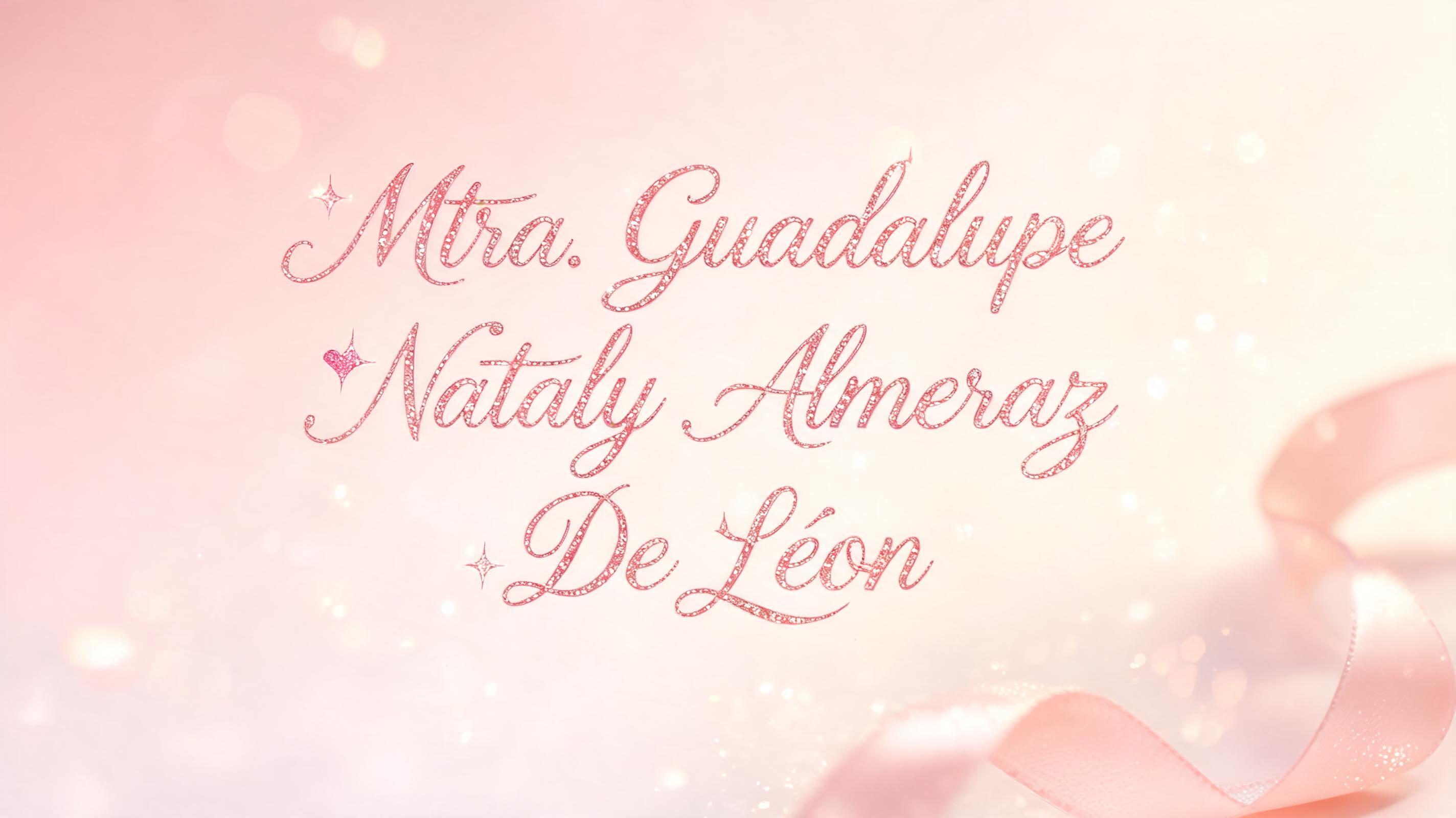 "Mtra. Guadalupe Nataly Almeraz De León" — Cursive Aesthetic | AI Text Effect Generator