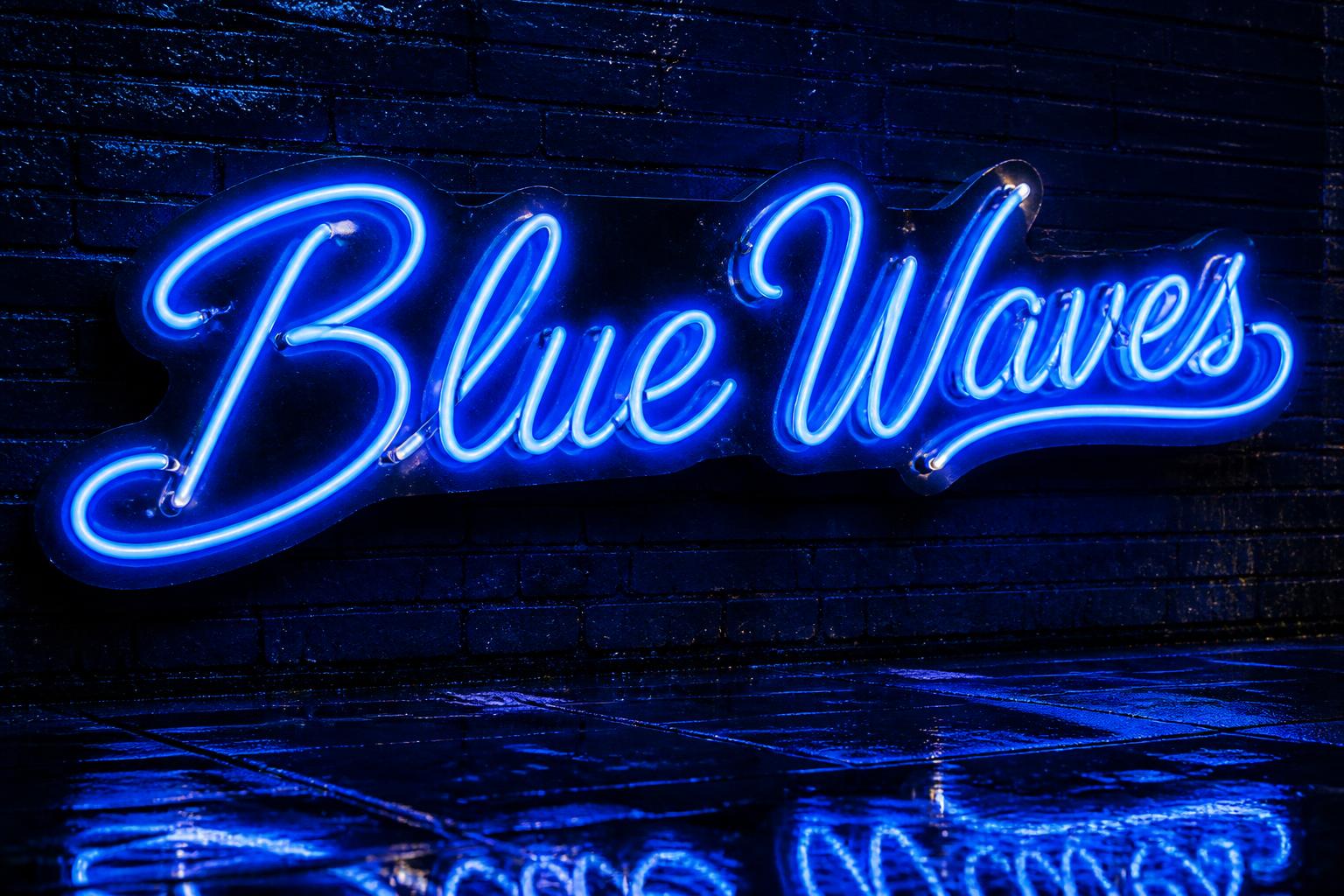 "Blue Waves" — Neon Sign | AI Text Effect Generator