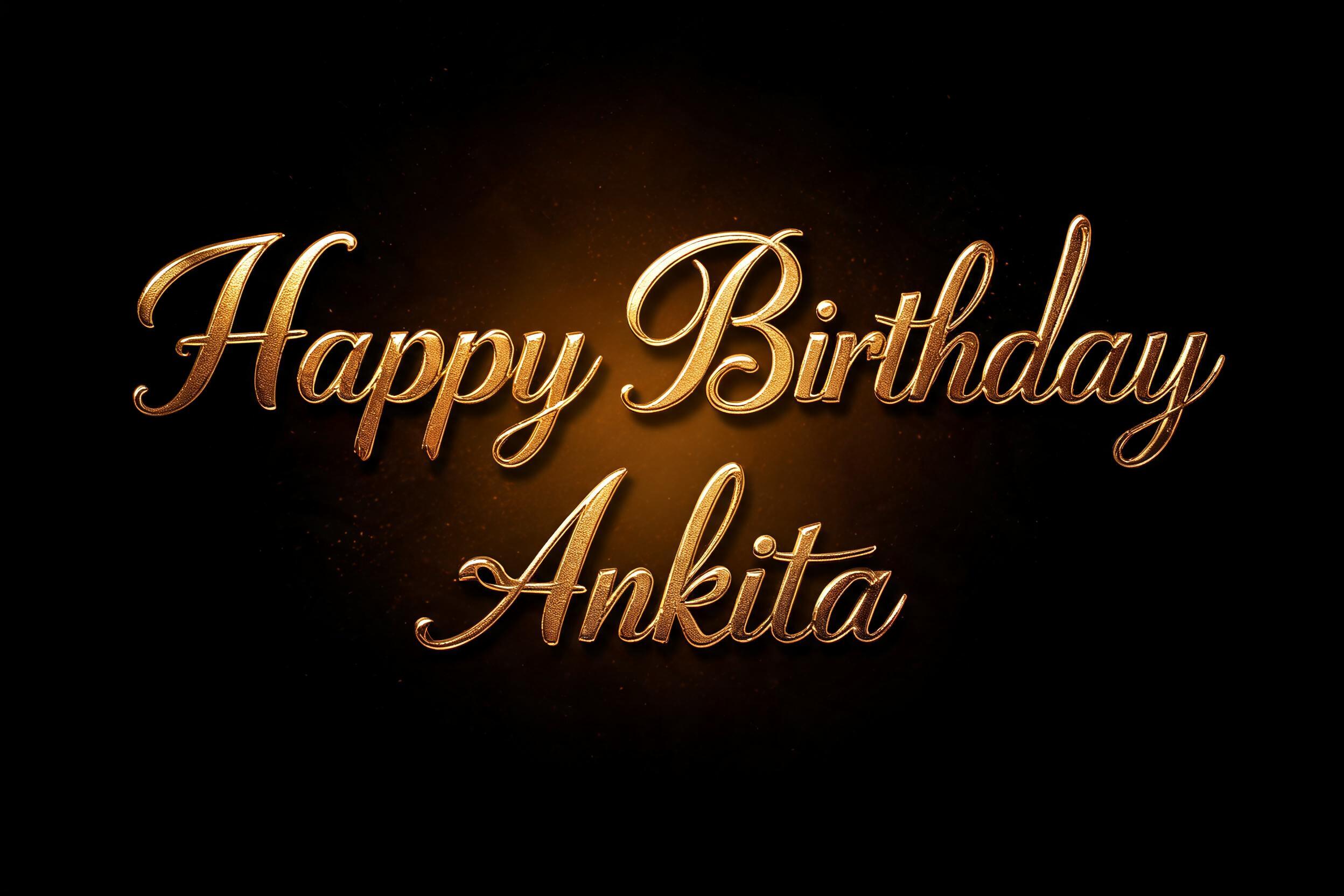 "Happy Birthday Ankita" — 3d Bold Gold | AI Text Effect Generator