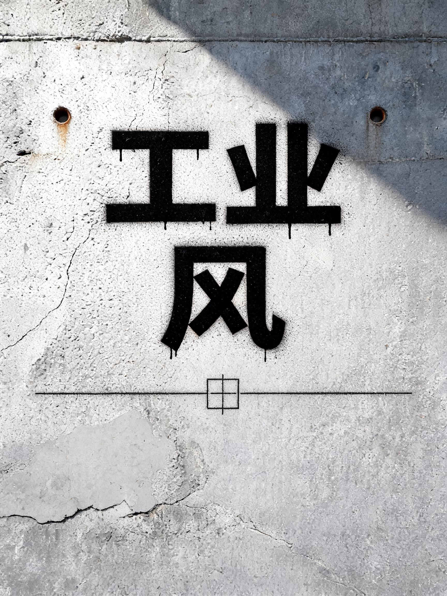 "工业风" — Stencil | AI Text Effect Generator