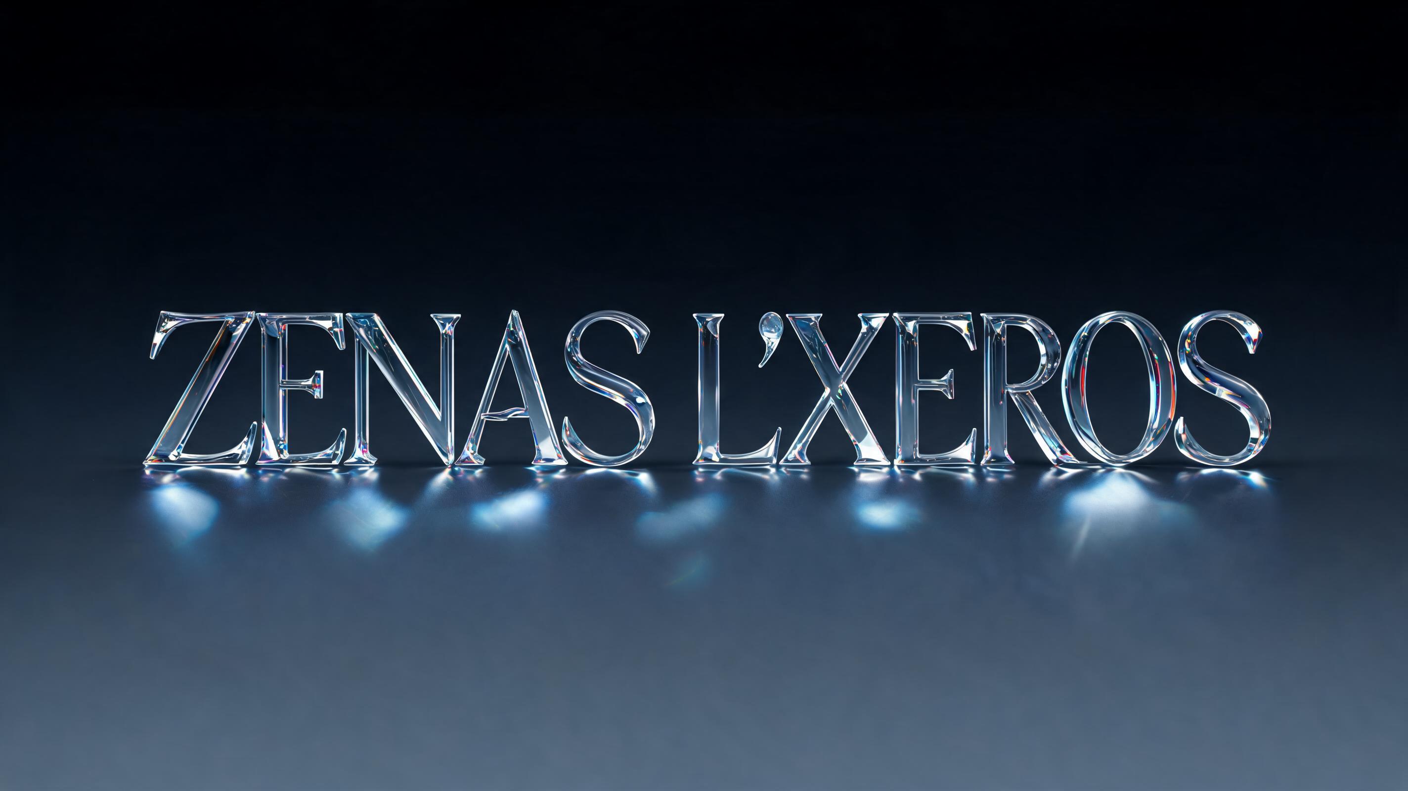 "Zenas L'Xeros" — Glass | AI Text Effect Generator