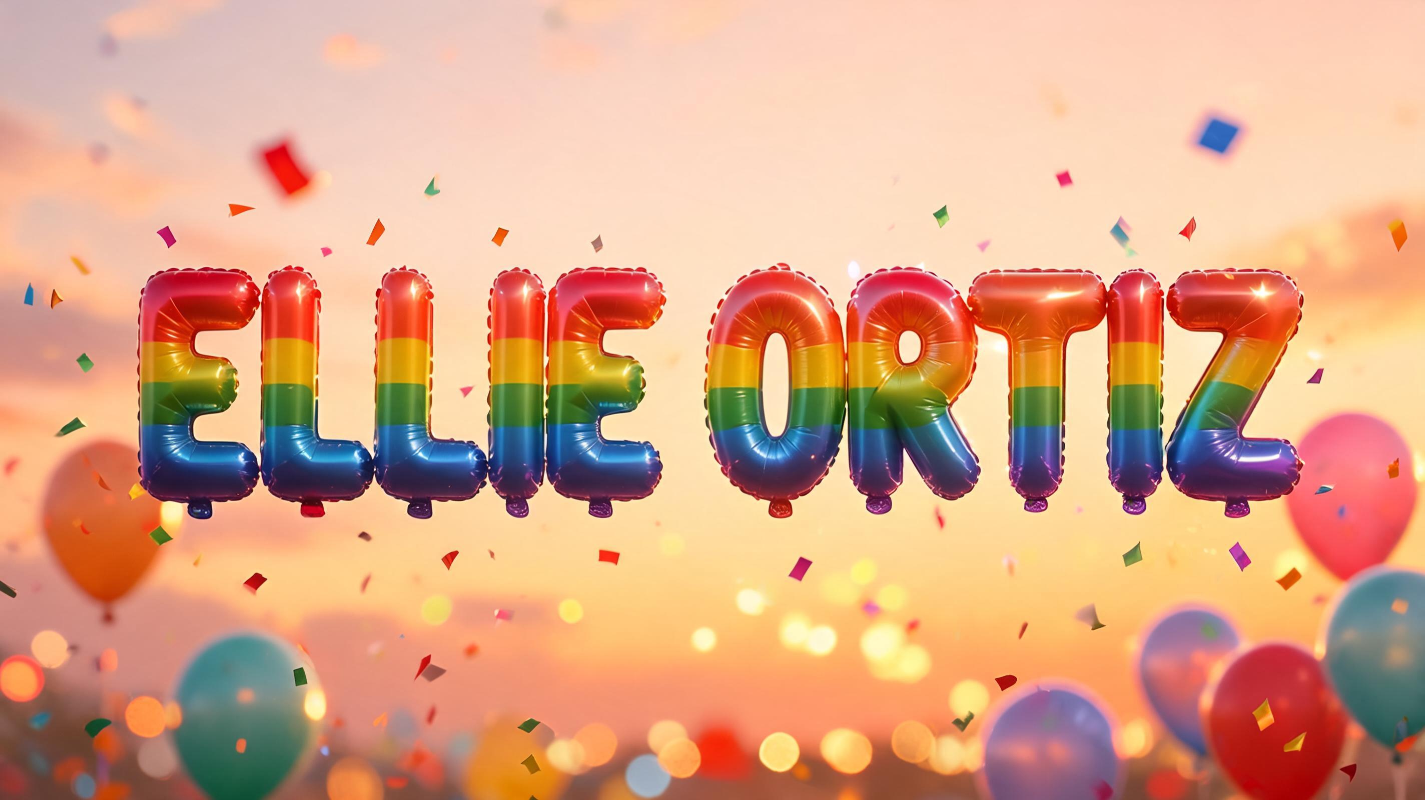"ELLIE ORTIZ" — Rainbow | AI Text Effect Generator