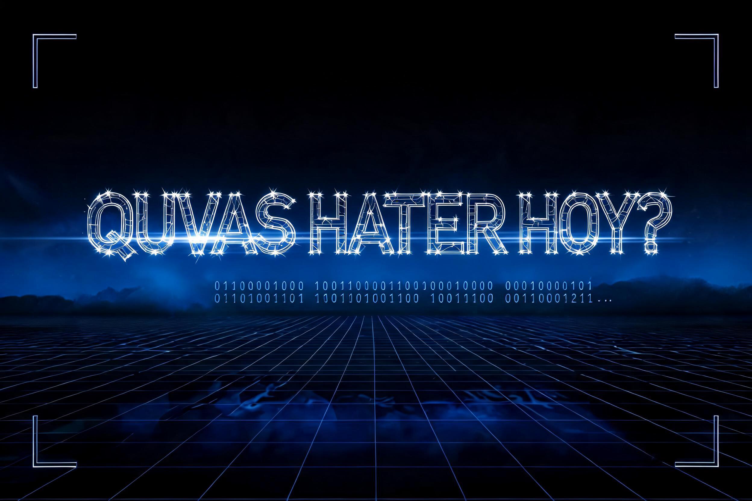"Q U E V A S H A C E R H O Y ?" — Futuristic text effect