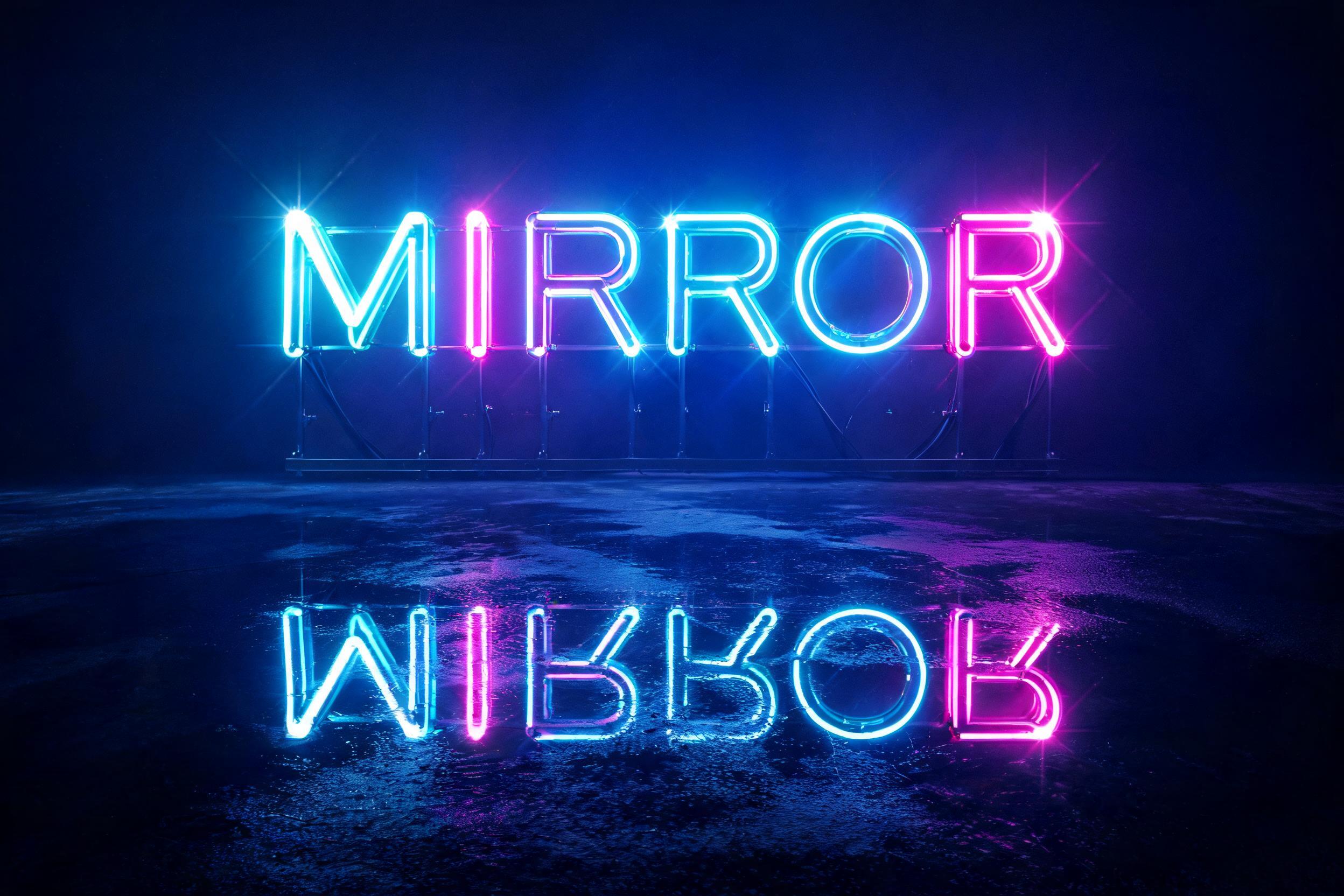 "MIRROR" — Neon Glow | AI Text Effect Generator