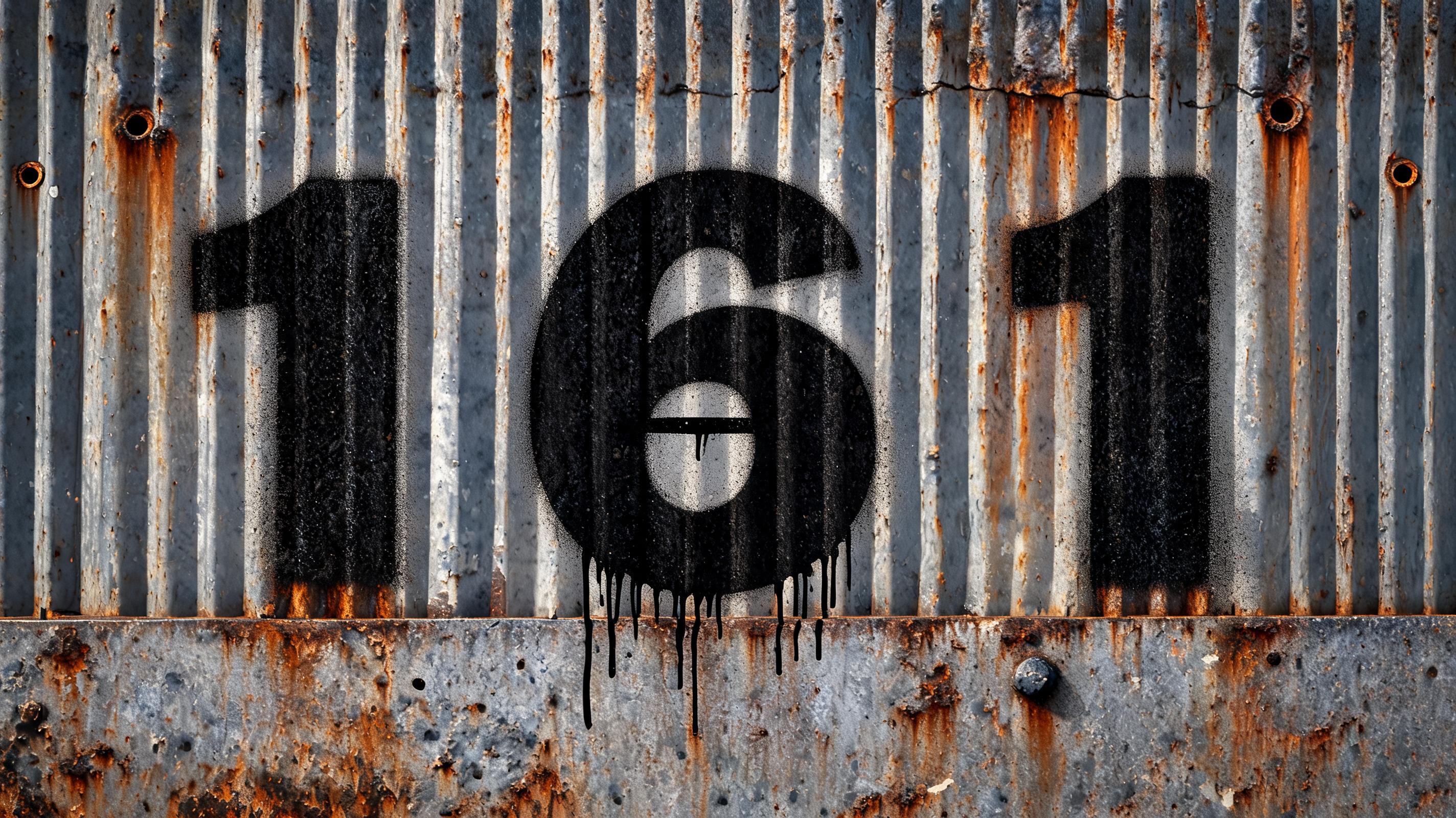 "1 6 1" — Stencil | AI Text Effect Generator