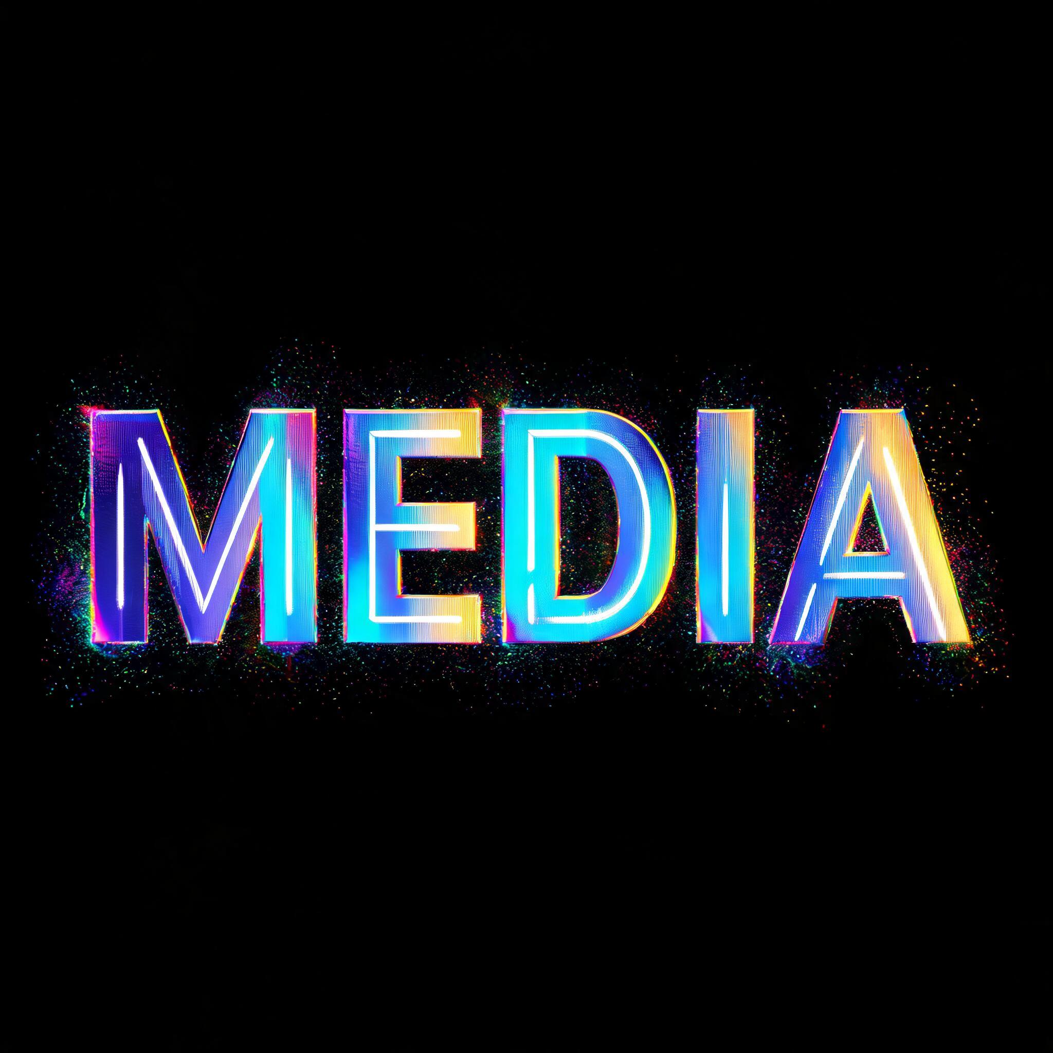 "MEDIA" — Holographic | AI Text Effect Generator