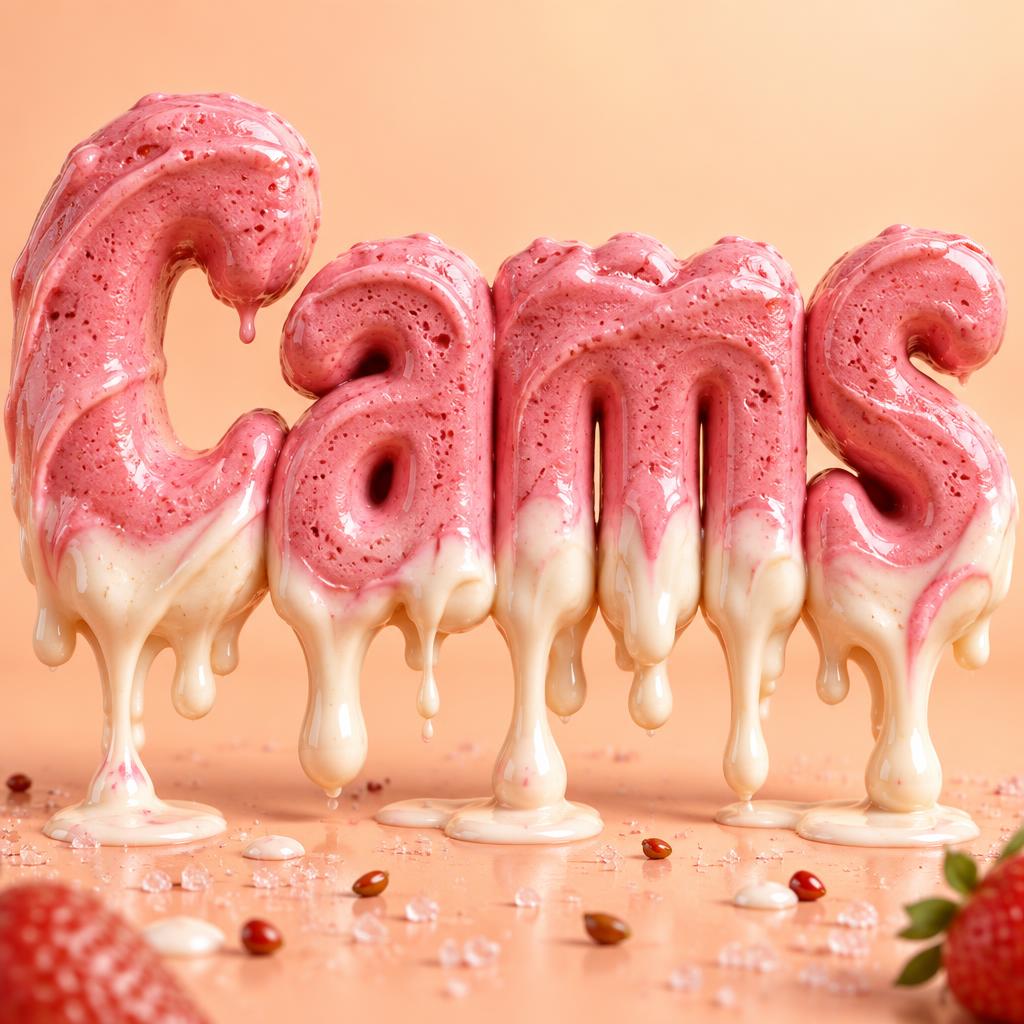 "Cams" — Drip Font Ice text effect