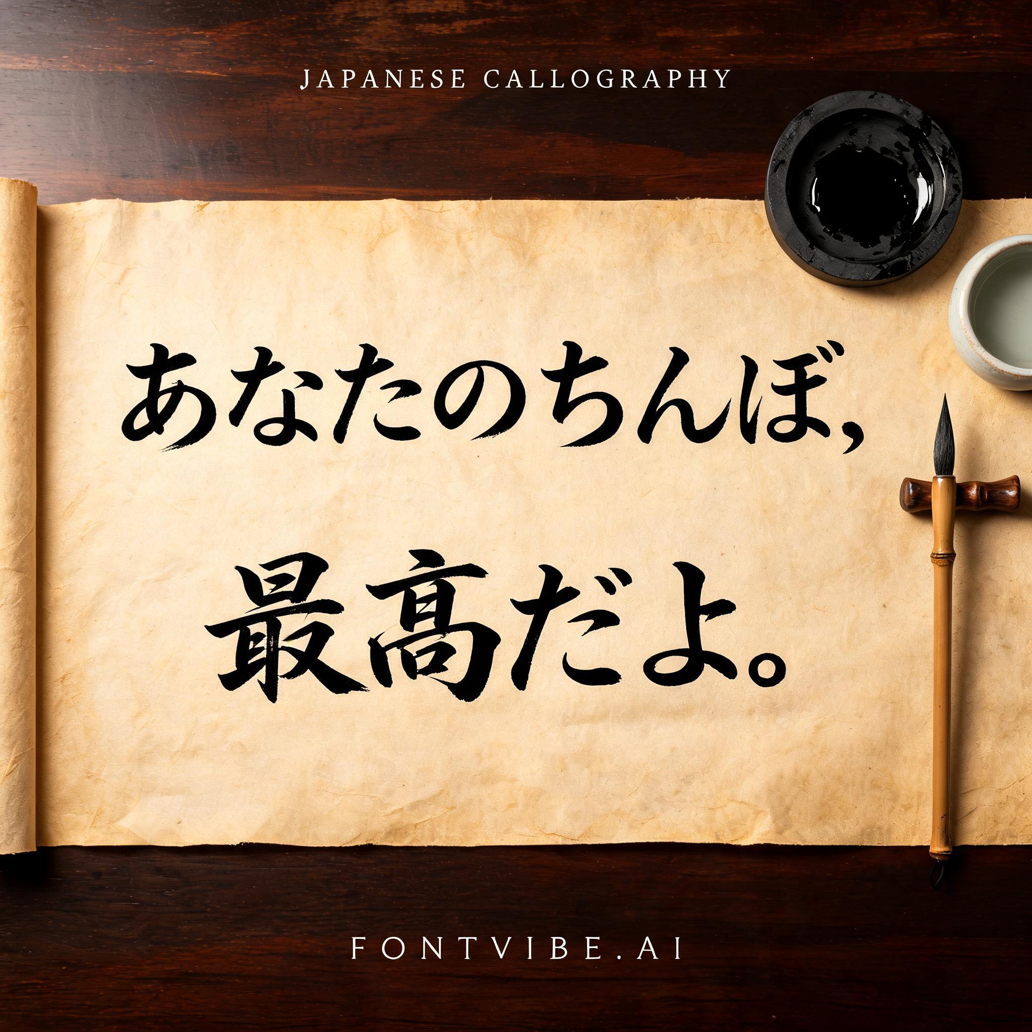 "あなたのちんぽ、最高だよ。" — Brush Japanese Ink | AI Text Effect Generator