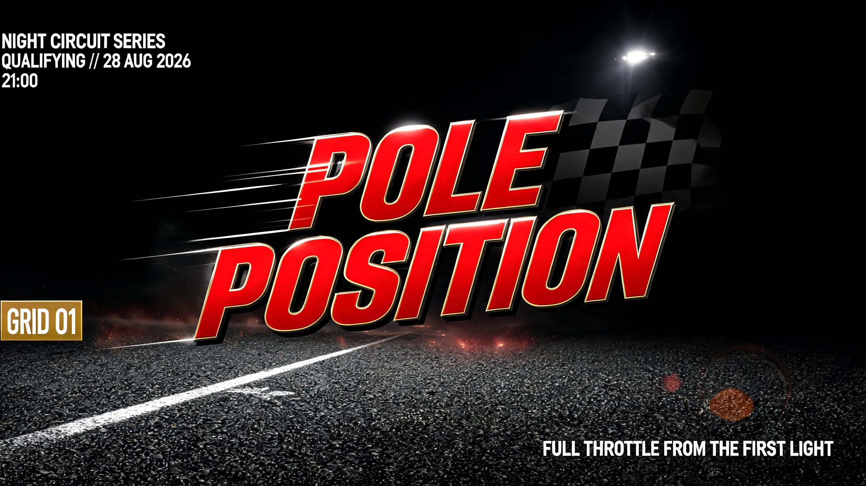 "Make me a wide race banner that says POLE POSITION in sharp racing type" — Racing | AI Text Effect Generator