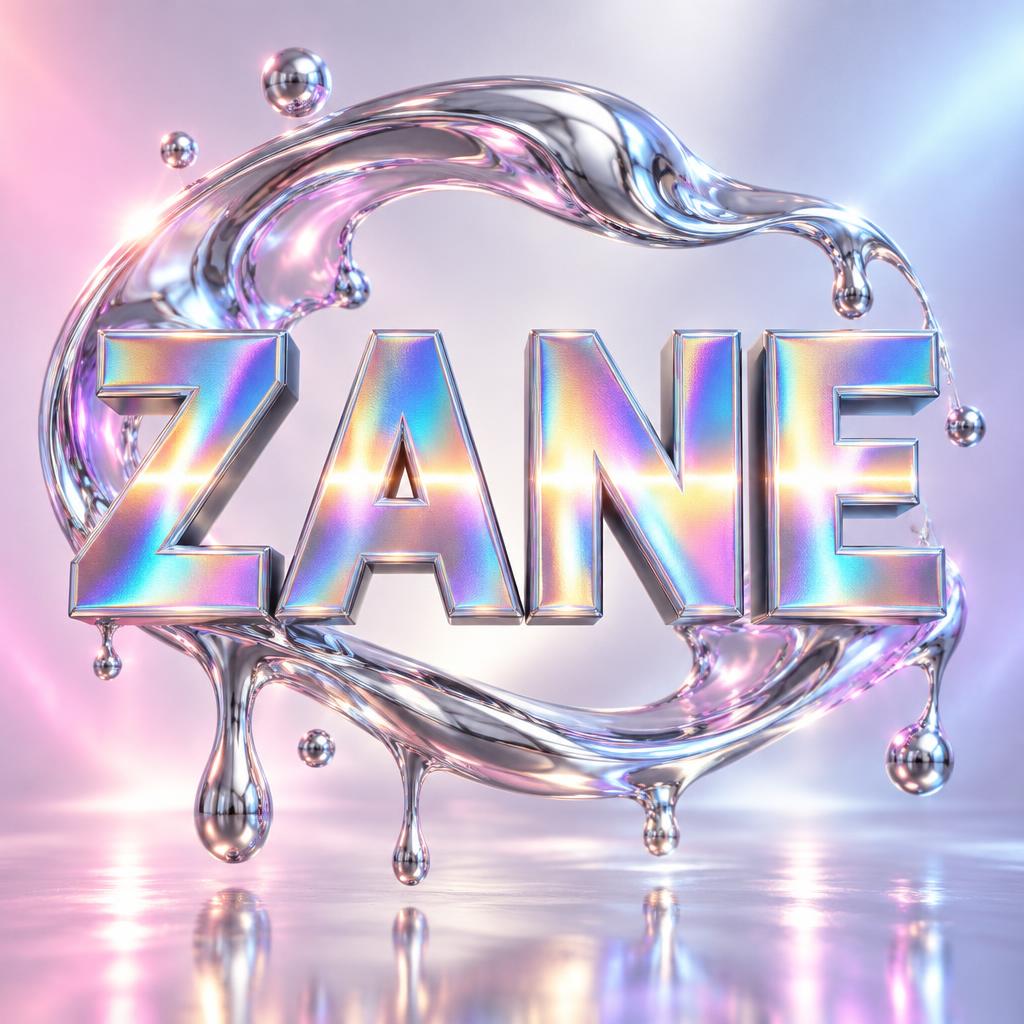 "ZANE" — Y2k Liquid text effect