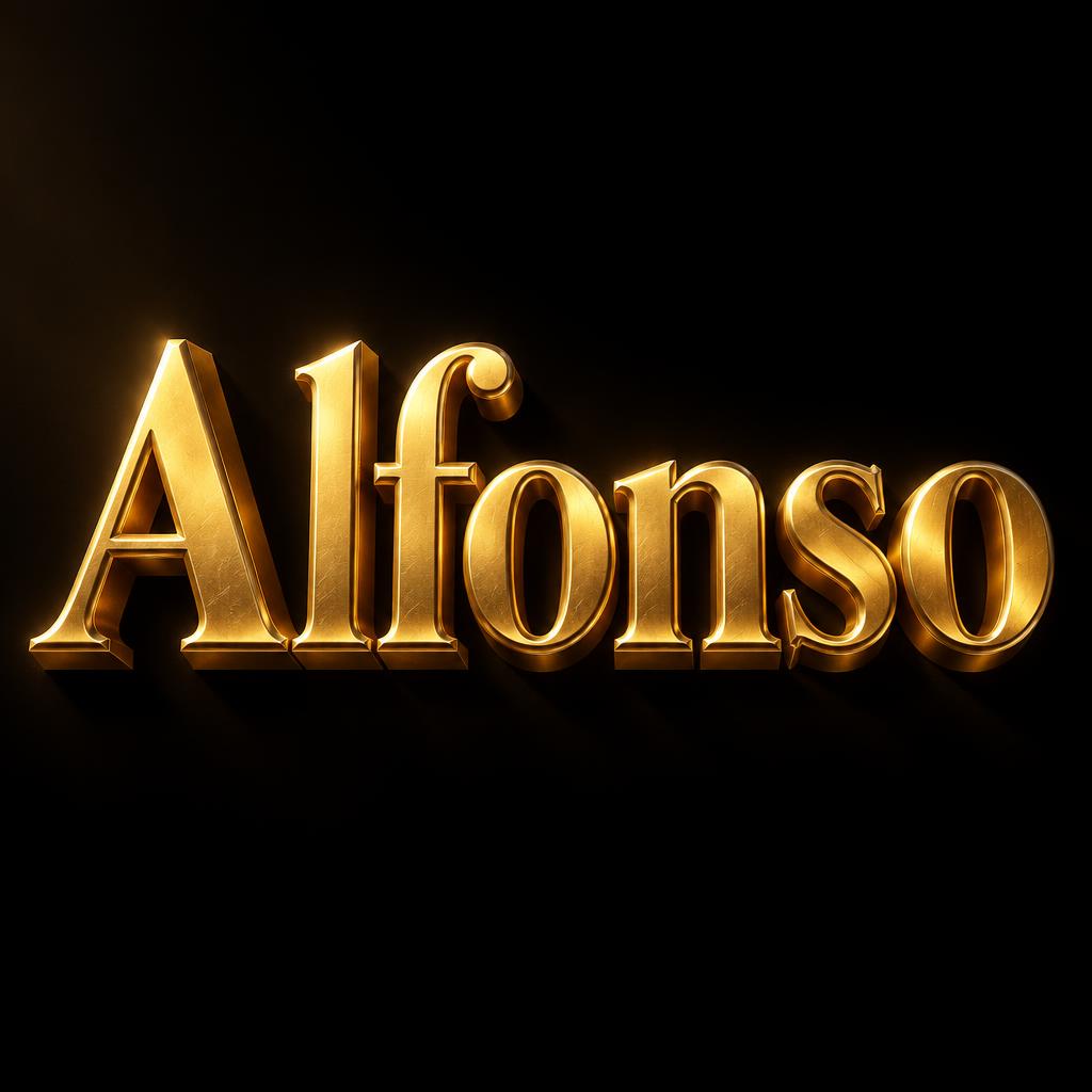 "Alfonso" — 3d Bold Gold | AI Text Effect Generator